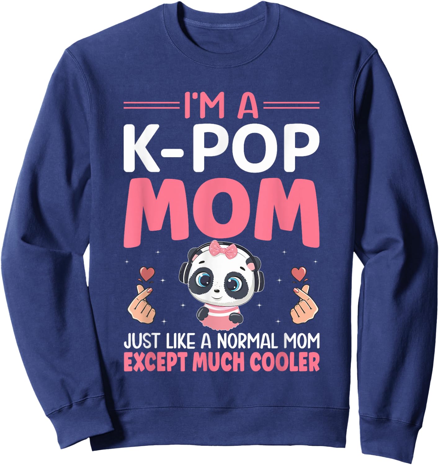 A K-Pop Mom Kawaii Anime Girl Boba Drinker Sweatshirt - Sweatshirt | Navy