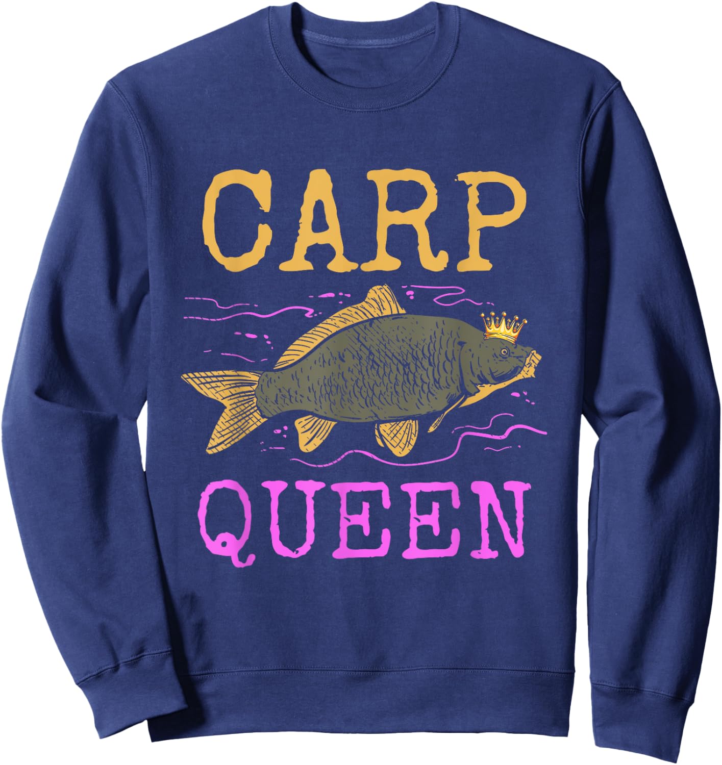 Carp Queen - Carps Fishing Angler Sportfishing Angling Sweatshirt - Sweatshirt | Navy