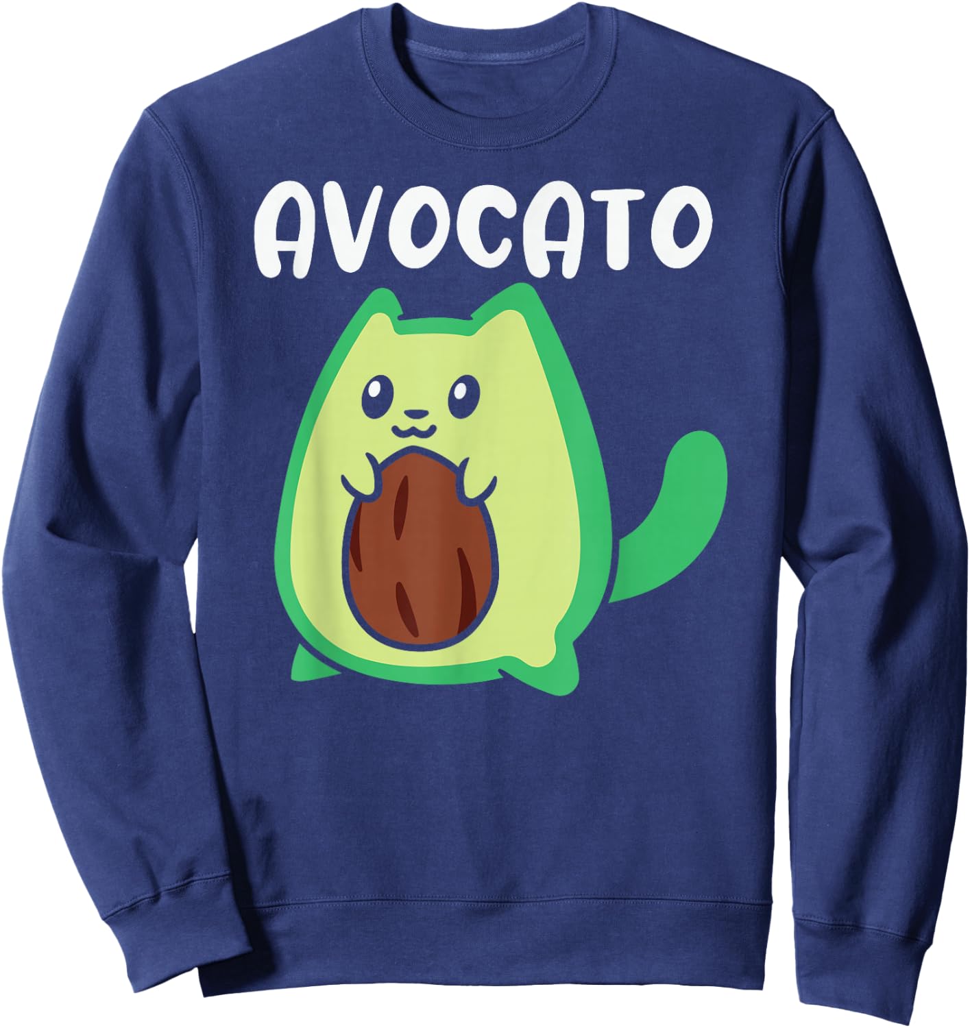 Avocato Funny Cat Lovers Avocado Novelty Sweatshirt - Sweatshirt | Navy