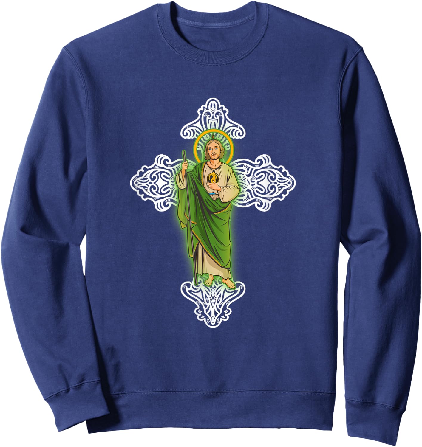 Judas Tadeo con Cruz Santa. Sweatshirt - Sweatshirt | Navy