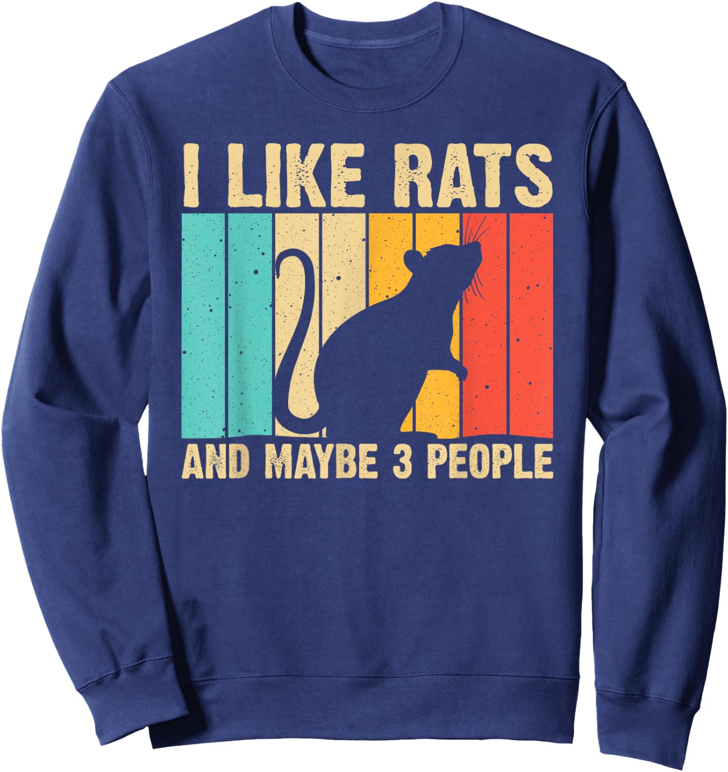 Funny Rat Design Rat Lover Men Women Mouse Rodent Introvert Sweatshirt - Sweatshirt | Navy