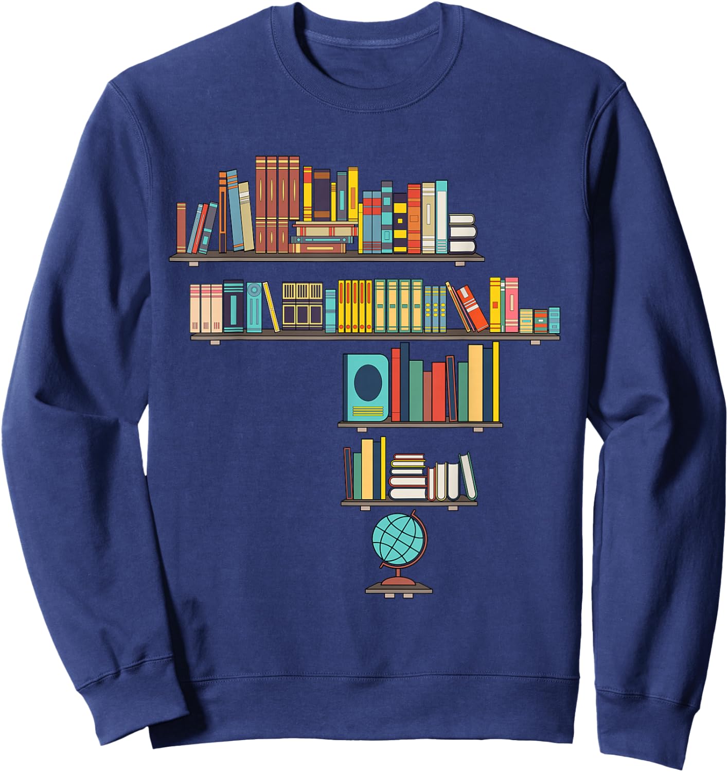 Cool African Map Art Women African Library Reader Sweatshirt - Sweatshirt | Navy