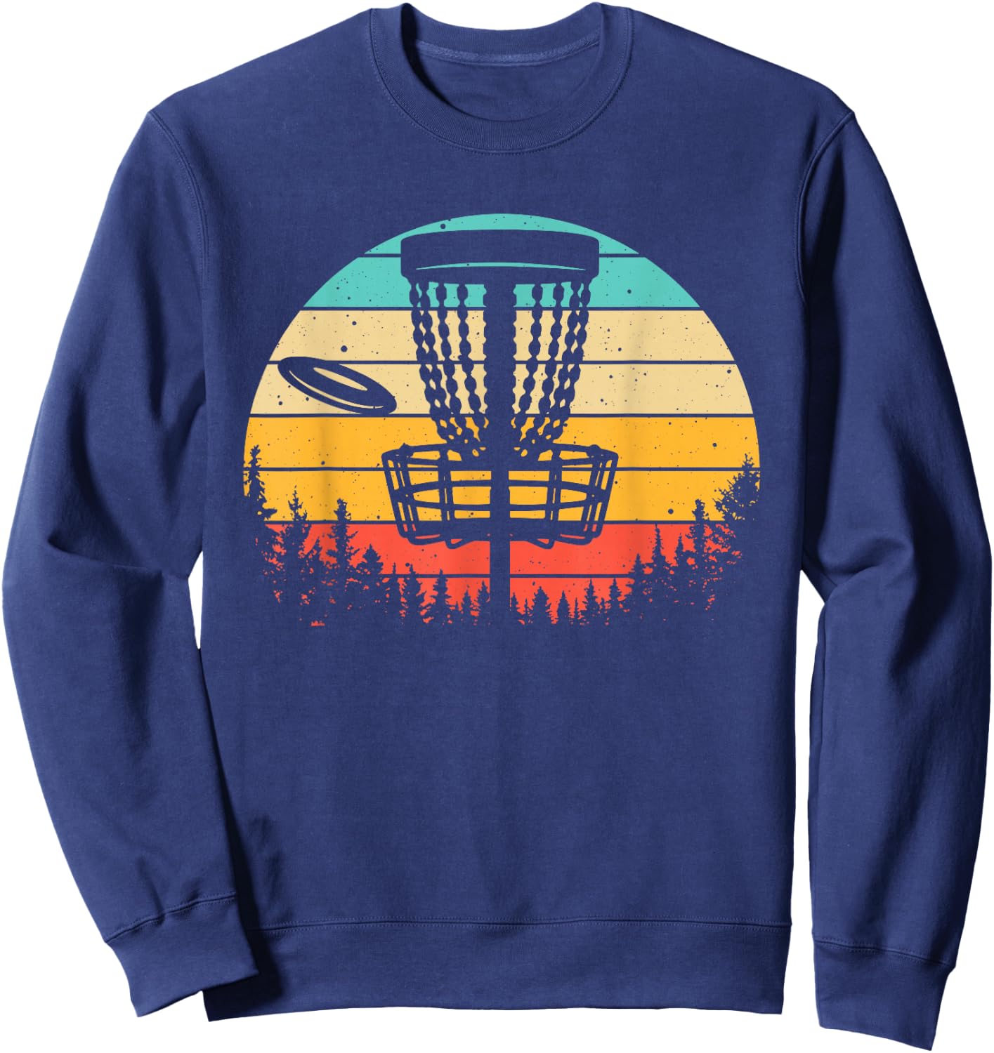 Funny Disc Golf Art Women Vintage Disc Golfer Lovers Sweatshirt - Sweatshirt | Navy
