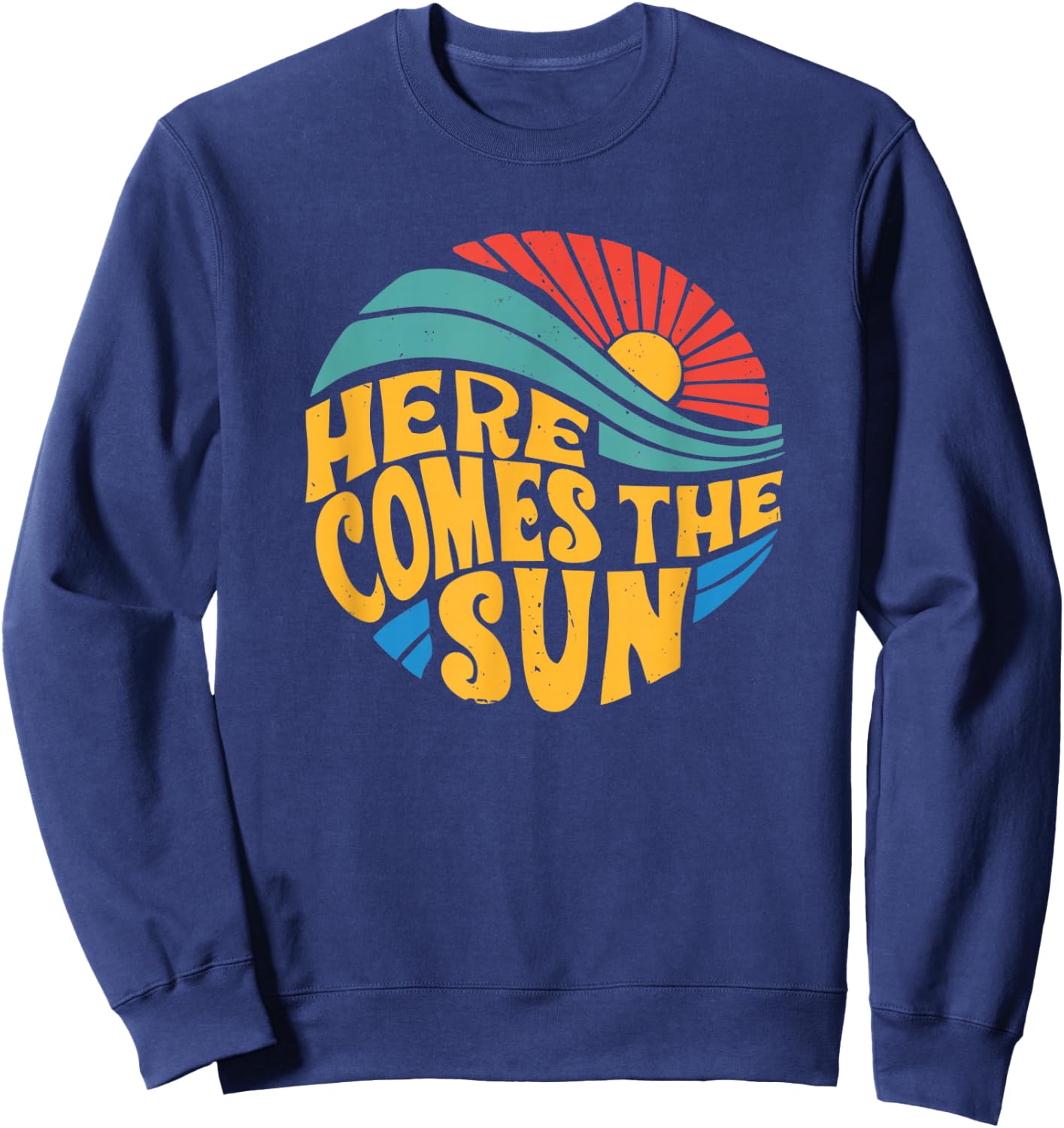 Here Comes The Sun Music Lover Graphic Sweatshirt - Sweatshirt | Navy