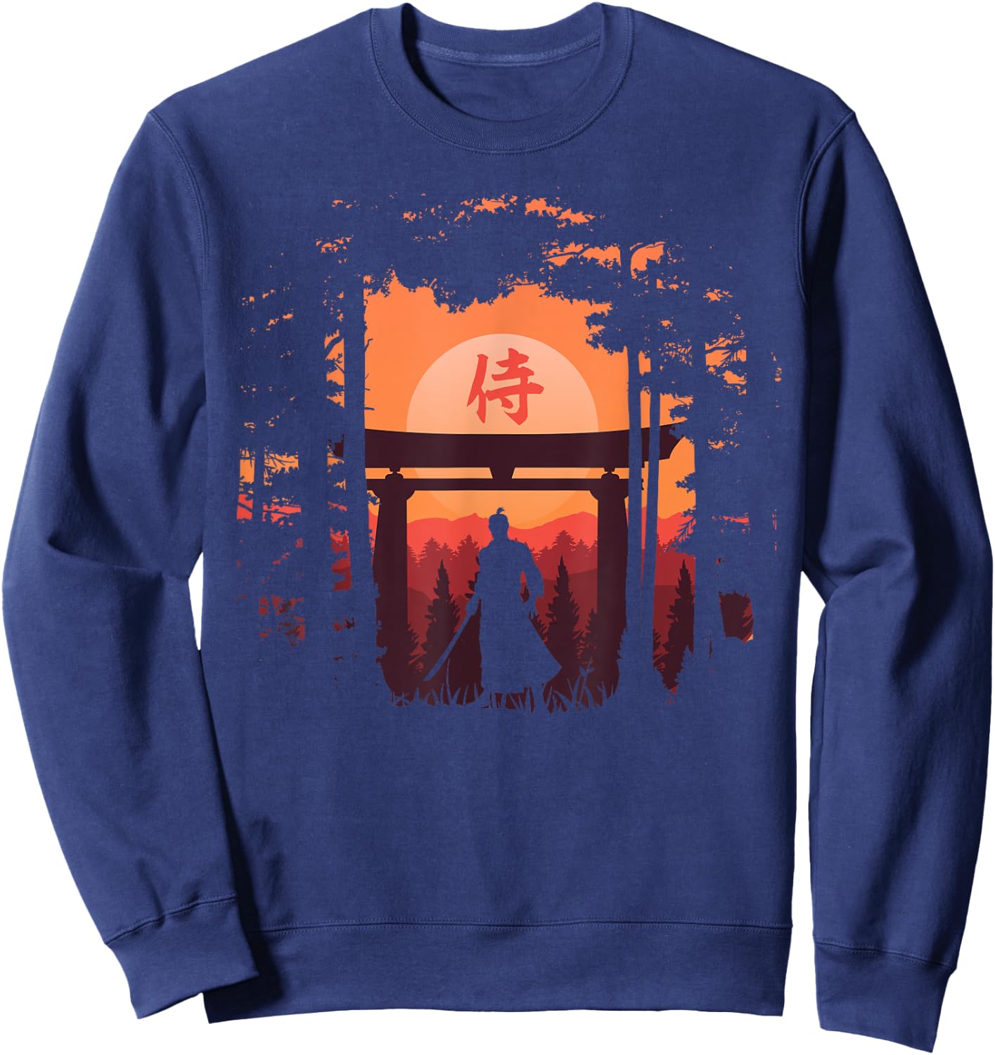 Japanese Samurai Warrior Japanese Swordmen Sweatshirt - Sweatshirt | Navy