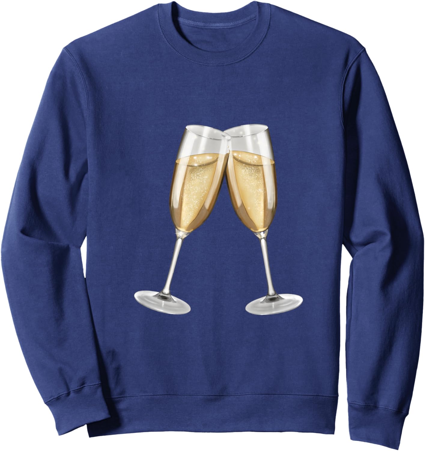 Sparkling Wine Glasses Toast (D010-0645B) Sweatshirt - Sweatshirt | Navy