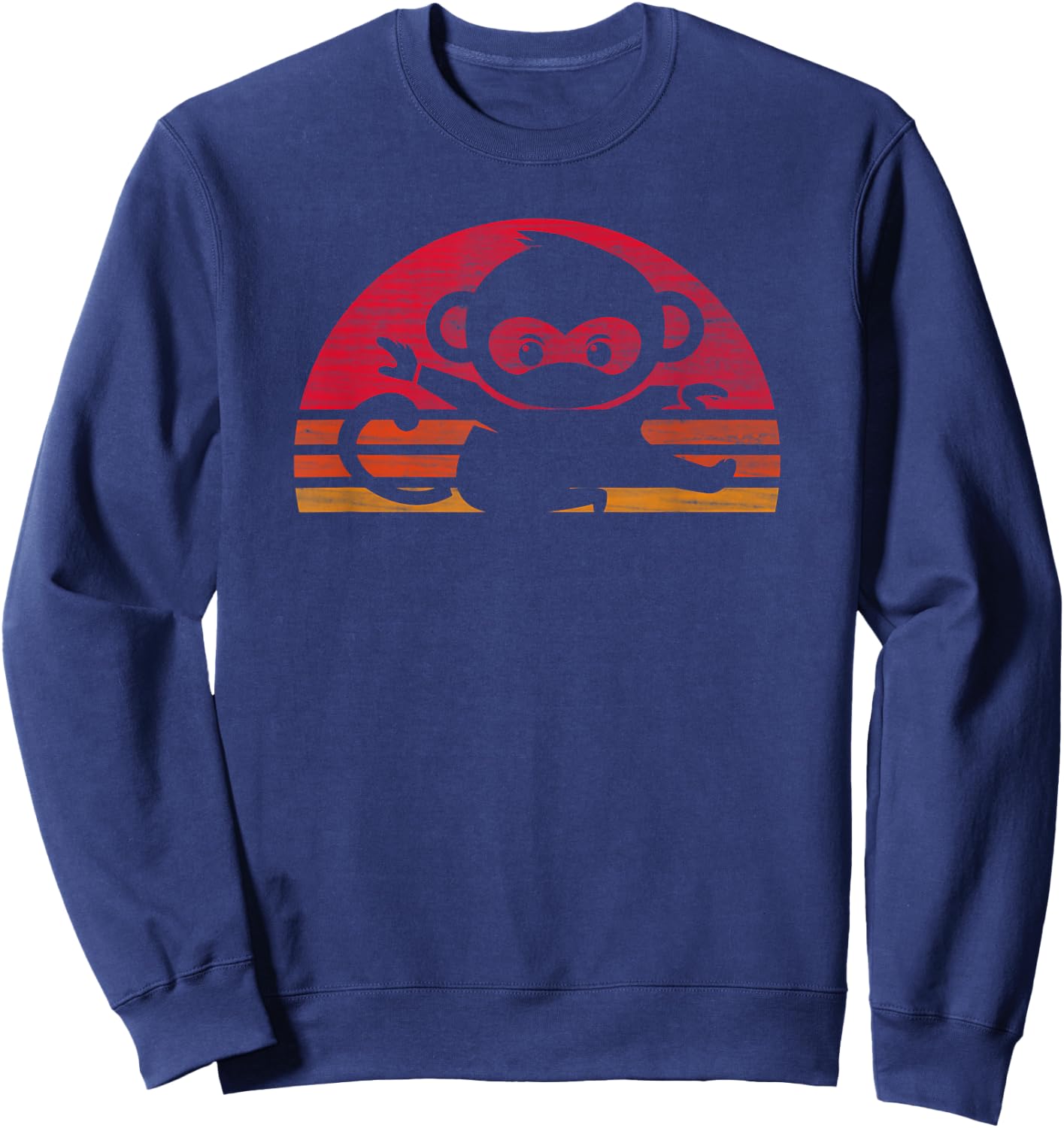 Retro Monkey Ninja Silhouette Vintage Gift Sweatshirt - Sweatshirt | Navy