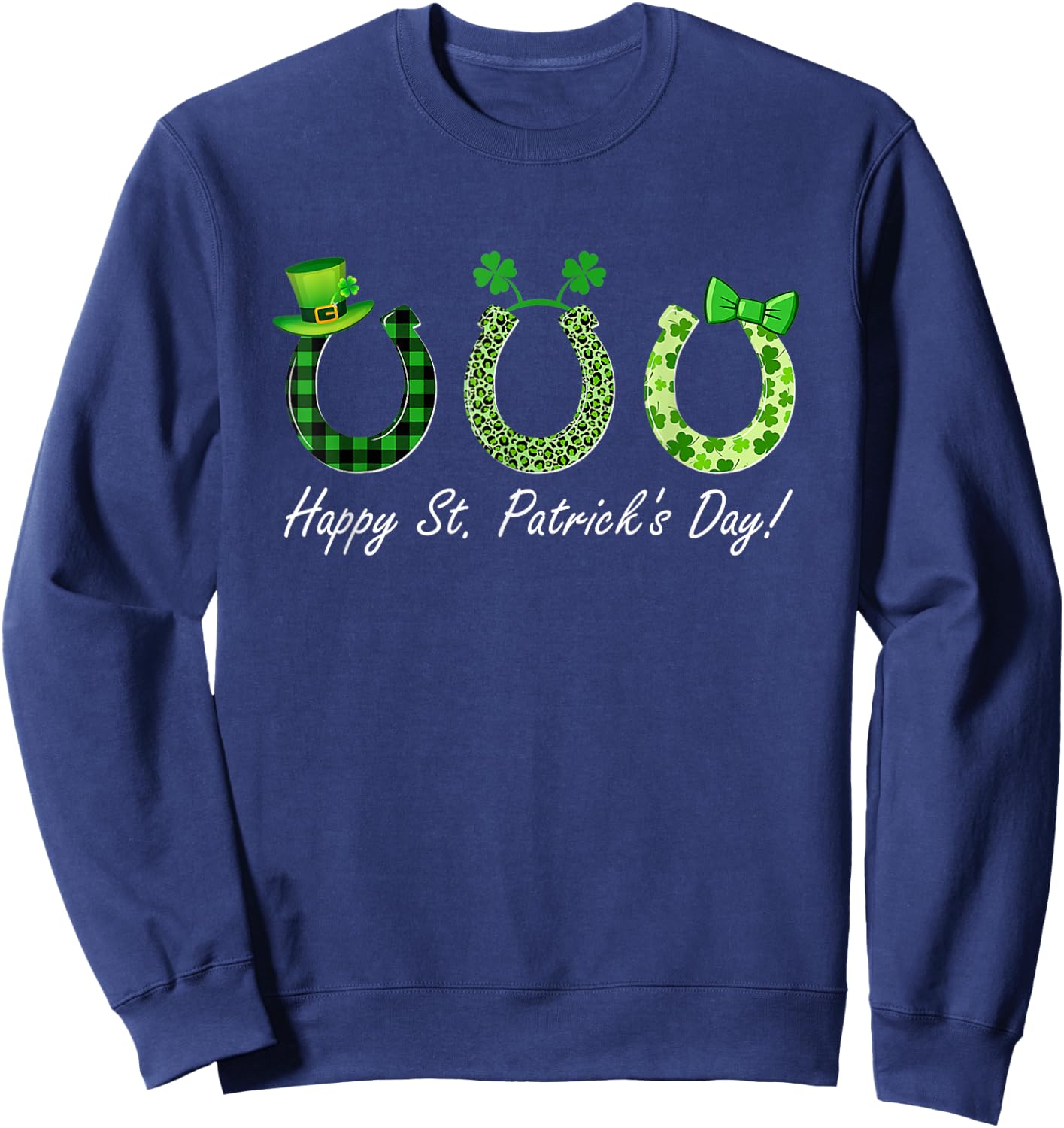 Leprechaun Horse Riding Animal Lover Farmer St Patrick's Day Sweatshirt - Sweatshirt | Navy