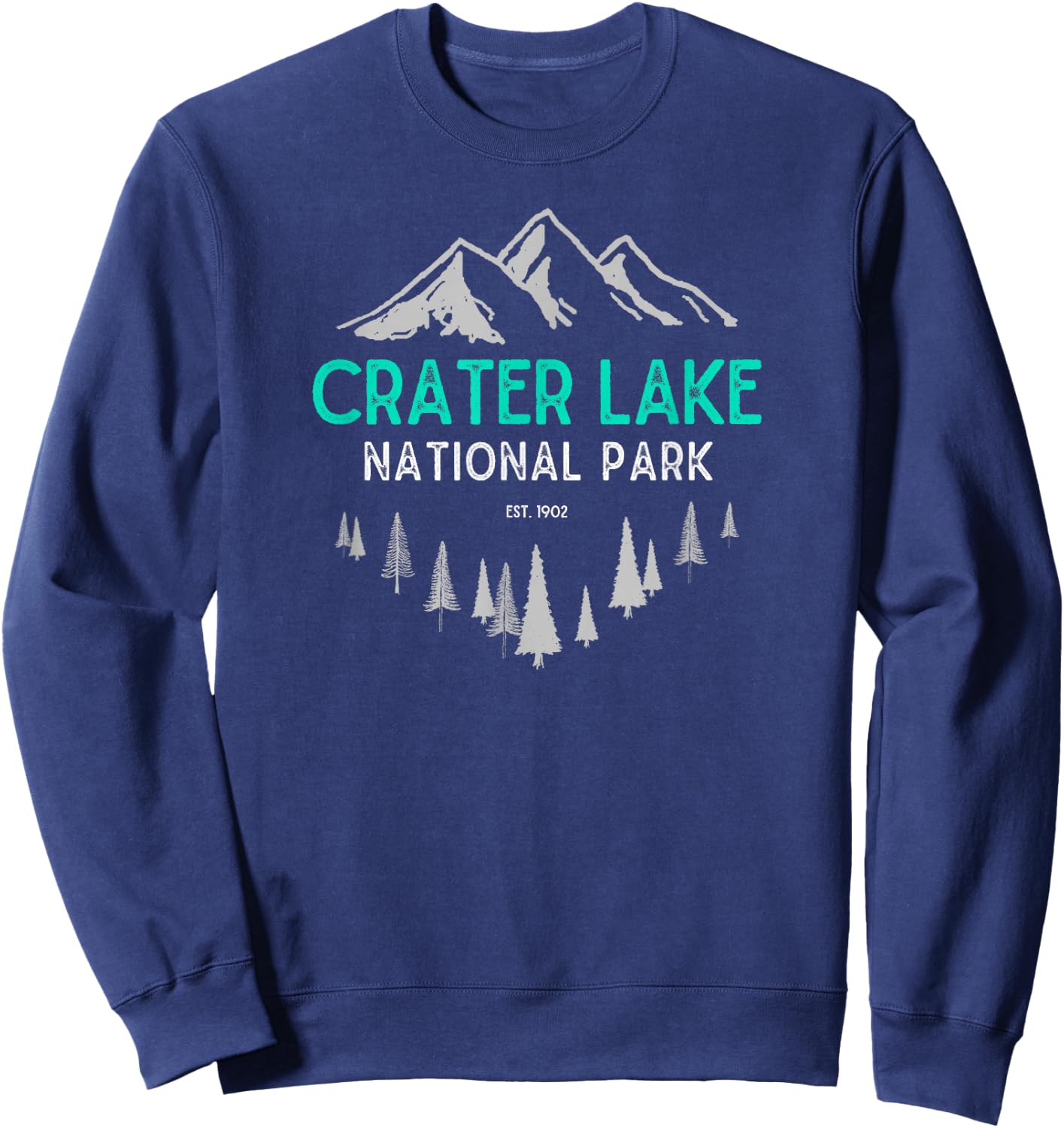 Crater Lake Vintage National Park Est 1902 Sweatshirt - Sweatshirt | Navy
