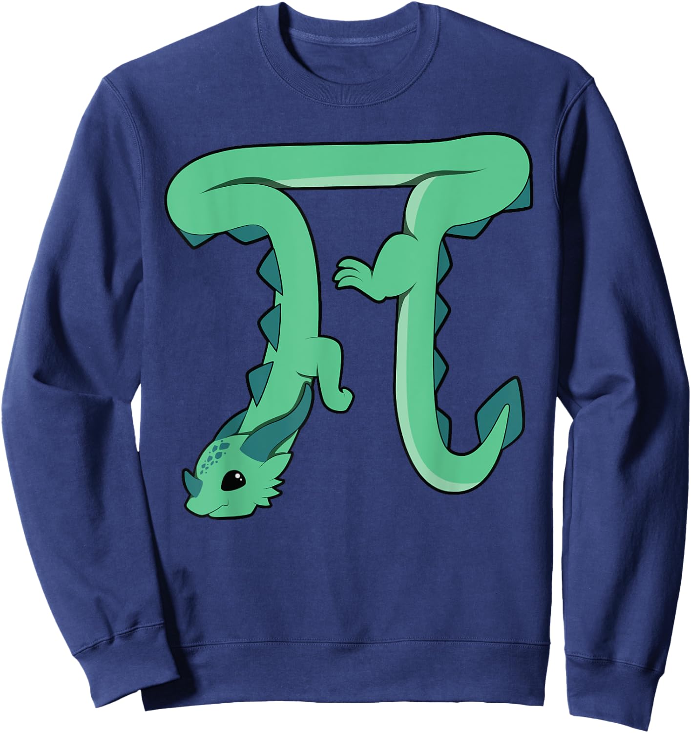 Dragon In The Shape Of Pi Math Teacher Women Girls Kids Sweatshirt - Sweatshirt | Navy