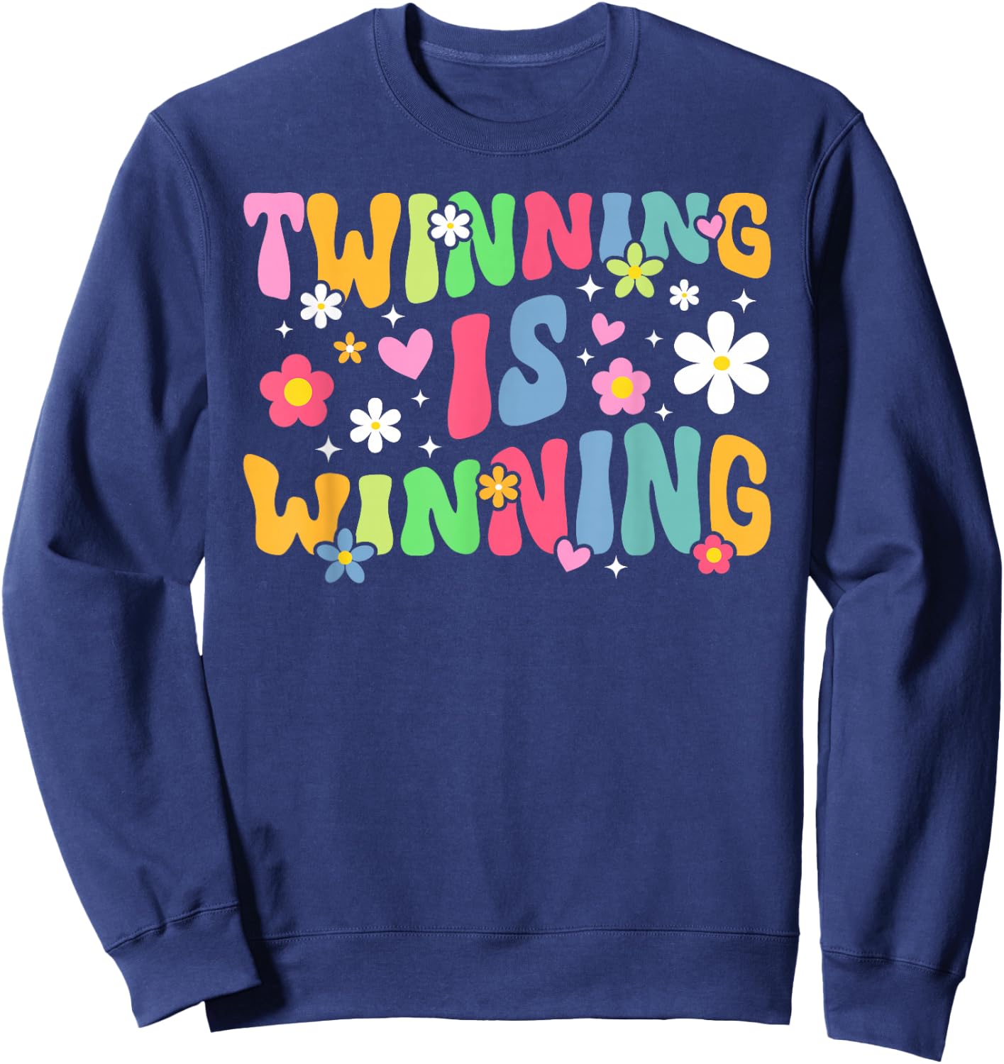 Twinning is Winning Twin Day Spirit Week Best Friend Sweatshirt - Sweatshirt | Navy