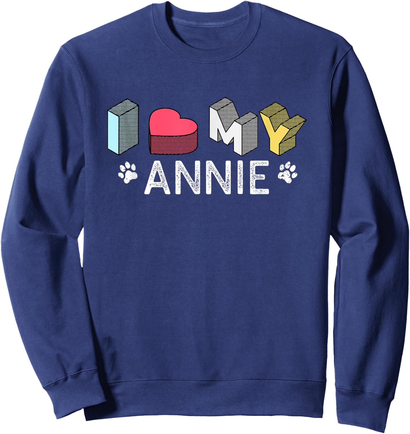 Annie Personalized Dog Name Annie Pet Lover Sweatshirt - Sweatshirt | Navy