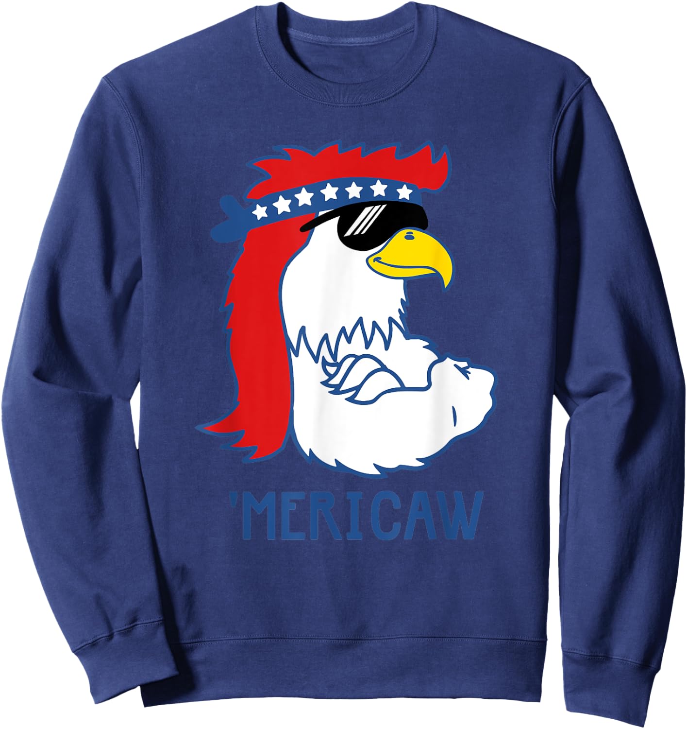 Trendy 'Mericaw Cool Muscle Eagle Sweatshirt - Sweatshirt | Navy
