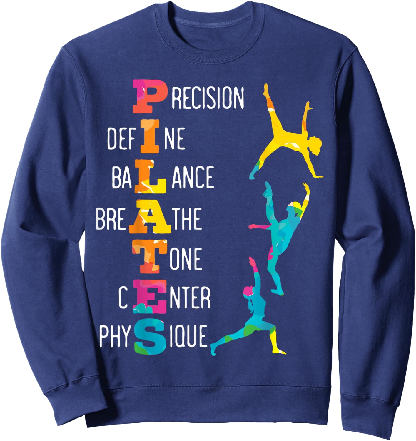 Pilates Fitness Exercise Training Contrology Meditation Sweatshirt - Sweatshirt | Navy