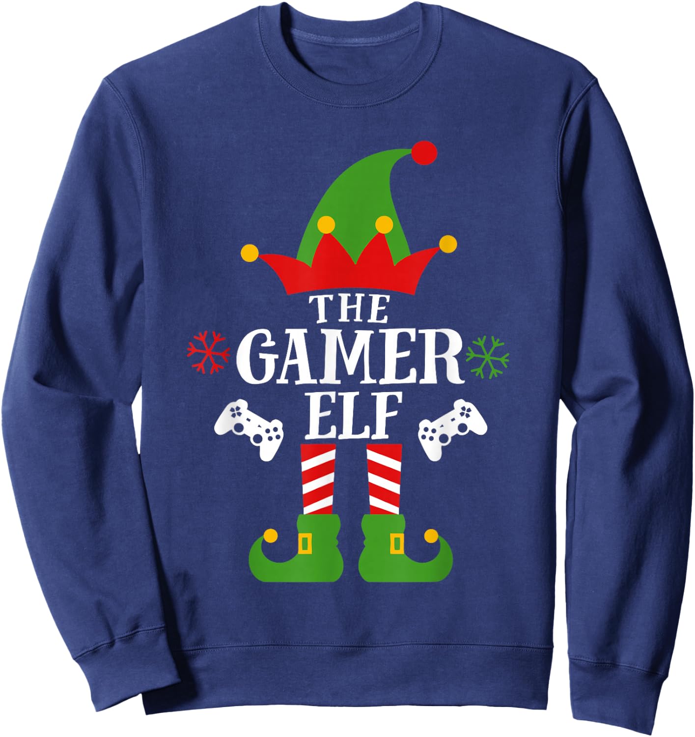 Gamer Elf Matching Video Game Christmas Pajama For Boys Kids Sweatshirt - Sweatshirt | Navy