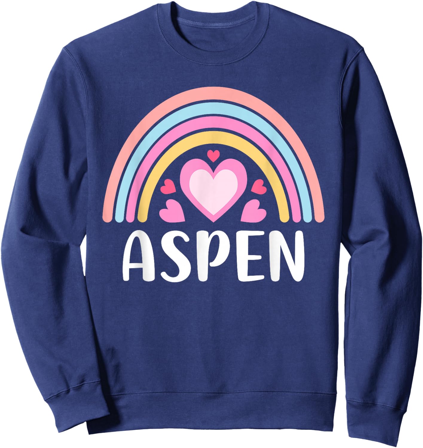 Aspen Colorado and Girls Cute Rainbow Aspen Sweatshirt - Sweatshirt | Navy
