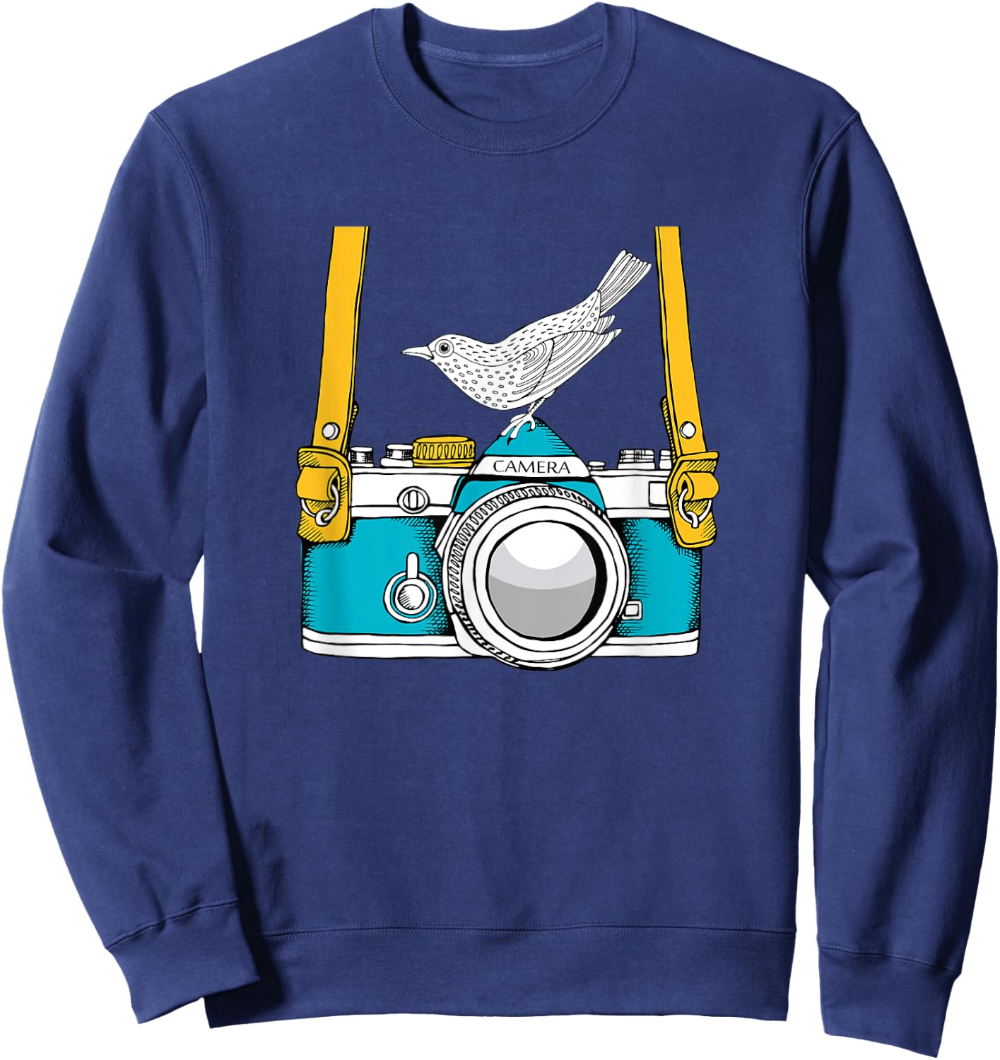 Bird on a Vintage Camera a Bird Photographer Sweatshirt - Sweatshirt | Navy
