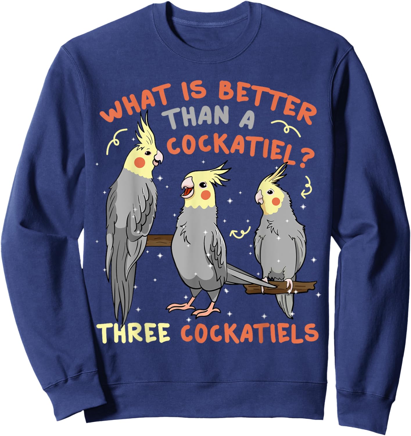 Cockatiel Cockatoo Lutino Parrot Quarrion Tiel Weiro Bird Sweatshirt - Sweatshirt | Navy