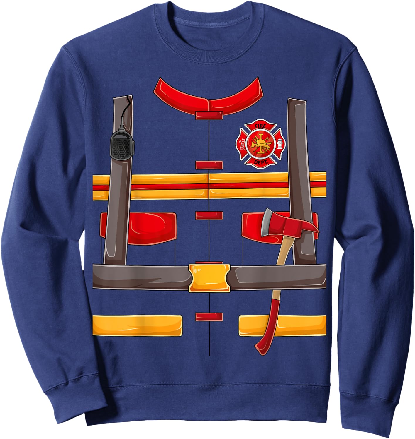 Firefighter Fireman Halloween Costume for Boys kids men DIY Sweatshirt - Sweatshirt | Navy