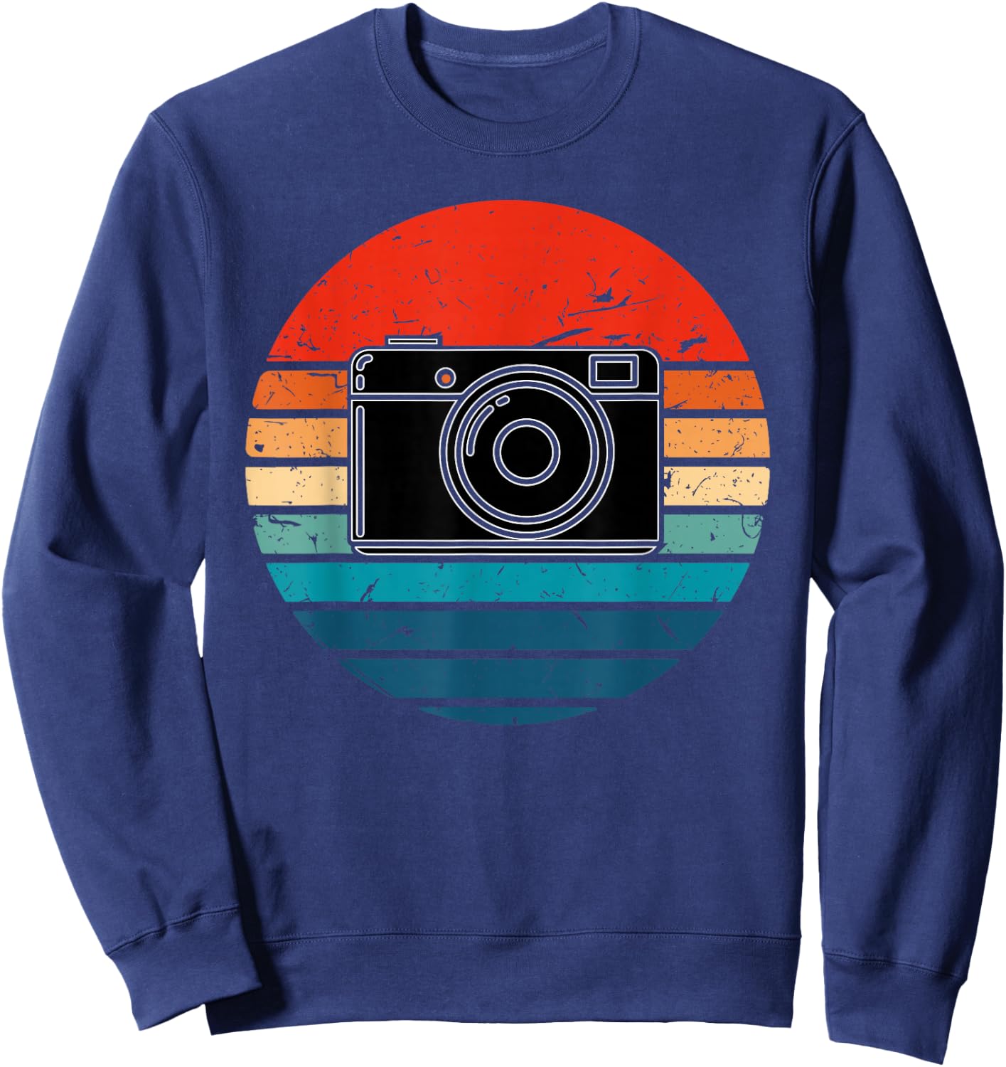 Photographer Shirt - Vintage Retro Design Camera Sweatshirt - Sweatshirt | Navy