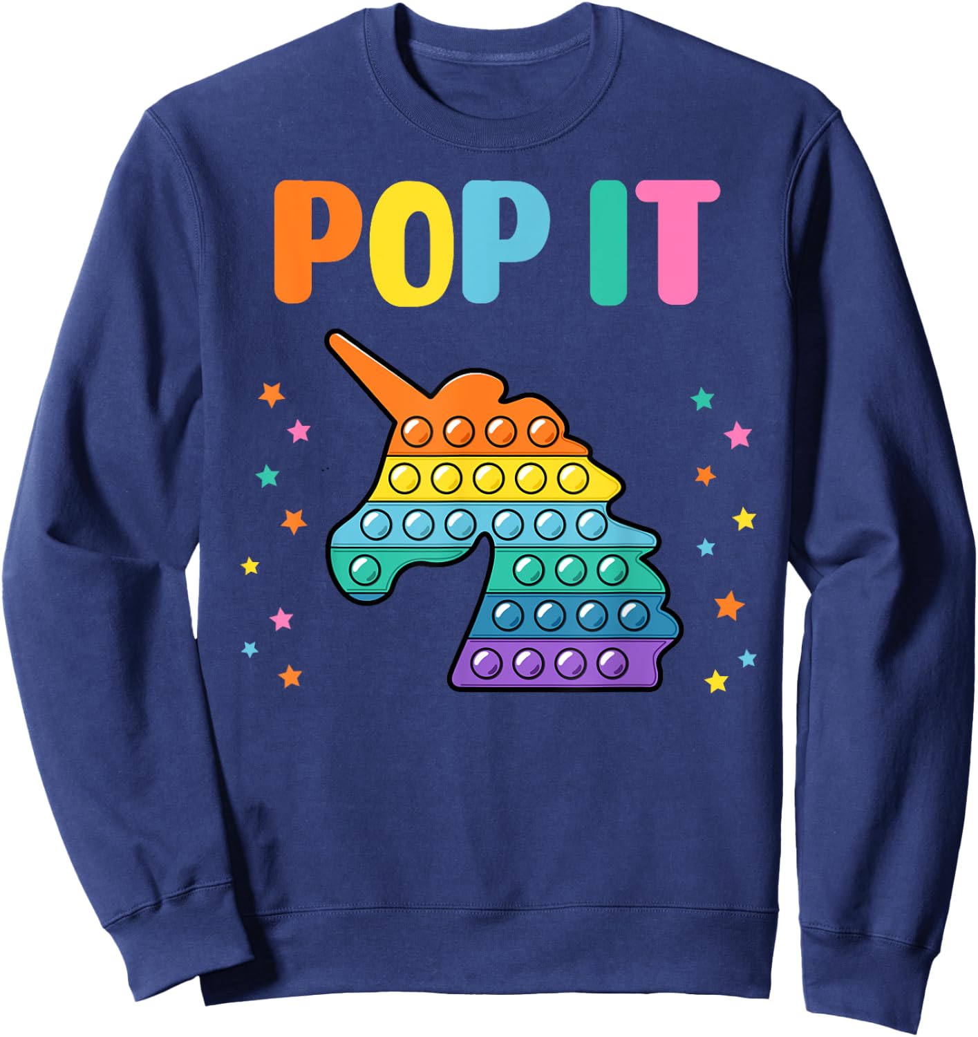 Pop It for toddler kids child - Pop It Unicorn Rainbow Sweatshirt - Sweatshirt | Navy