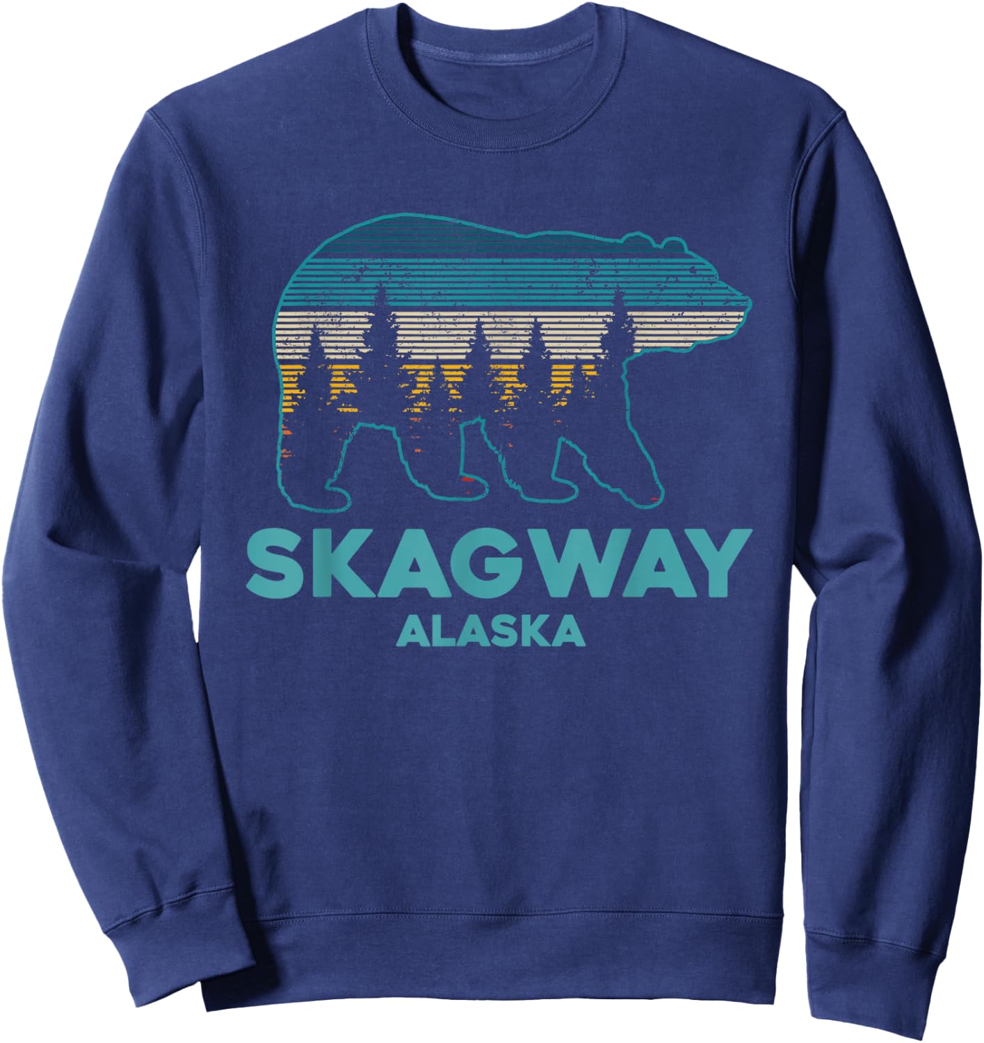 Skagway Alaska Grizzly Bear Souvenir Sweatshirt - Sweatshirt | Navy