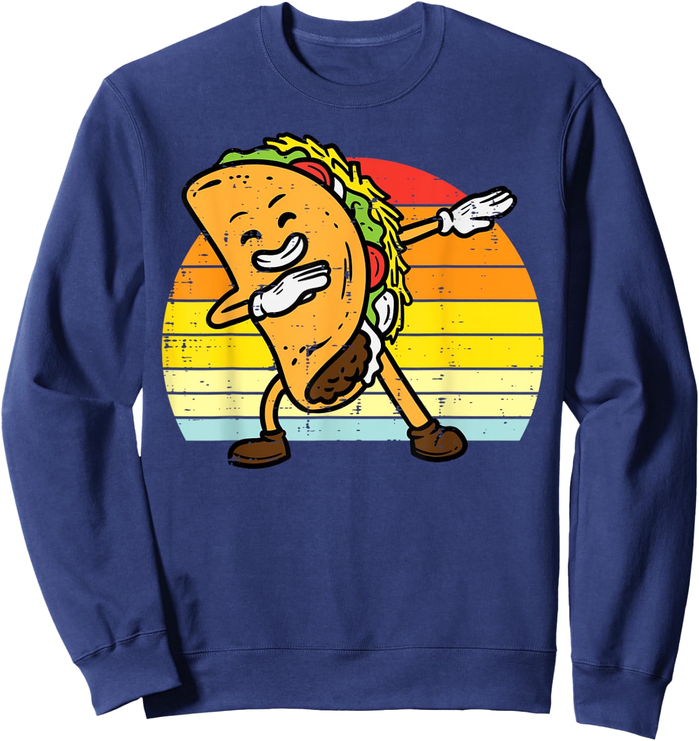 Dabbing Taco Dab Retro Cinco De Mayo Men Boys Youth Kids Sweatshirt - Sweatshirt | Navy