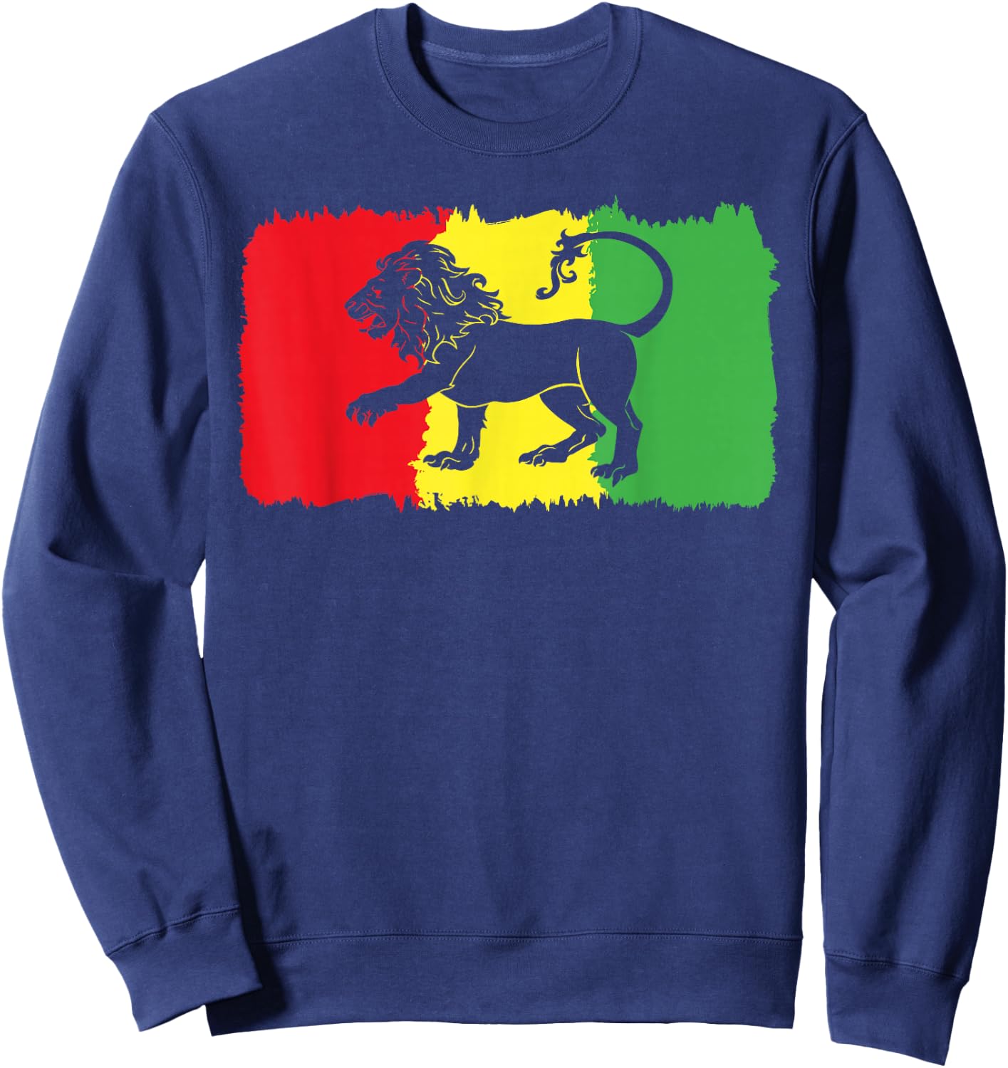 Lion of Judah Judah Rasta Rastafari Reggae Sweatshirt - Sweatshirt | Navy