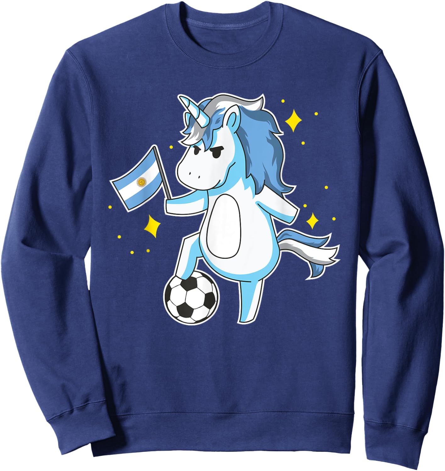 Soccer Unicorn Argentina Jersey Design Argentinian Football Sweatshirt - Sweatshirt | Navy