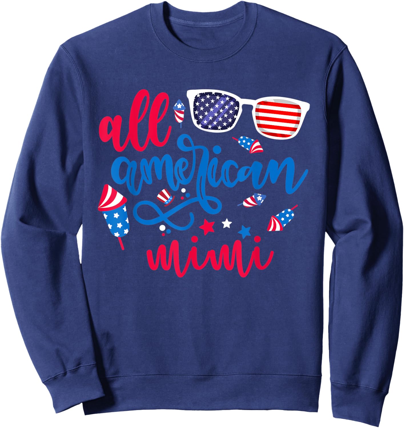 All American Mimi 4th of July Grandma Mama Patriotic Women Sweatshirt - Sweatshirt | Navy