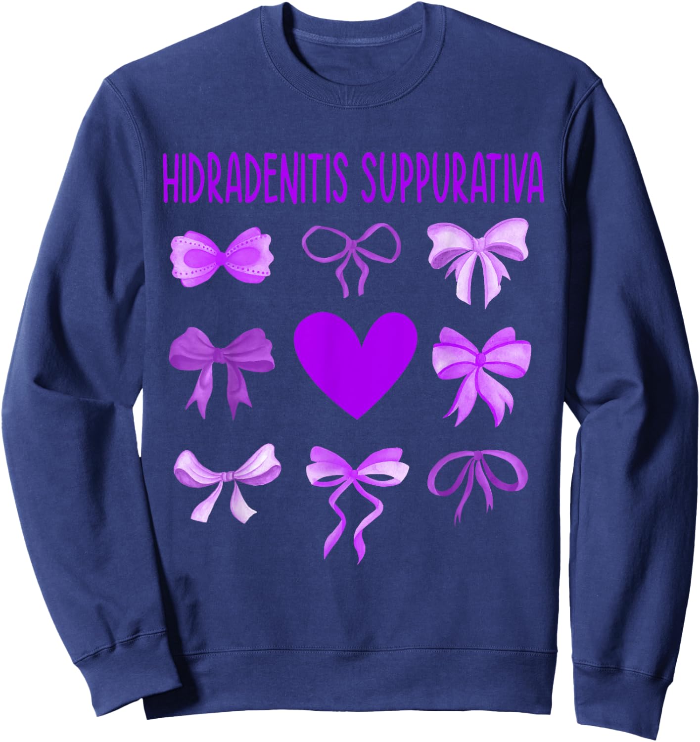 Hidradenitis Suppurativa Awareness Ribbon Gift, Support Hidr Sweatshirt - Sweatshirt | Navy
