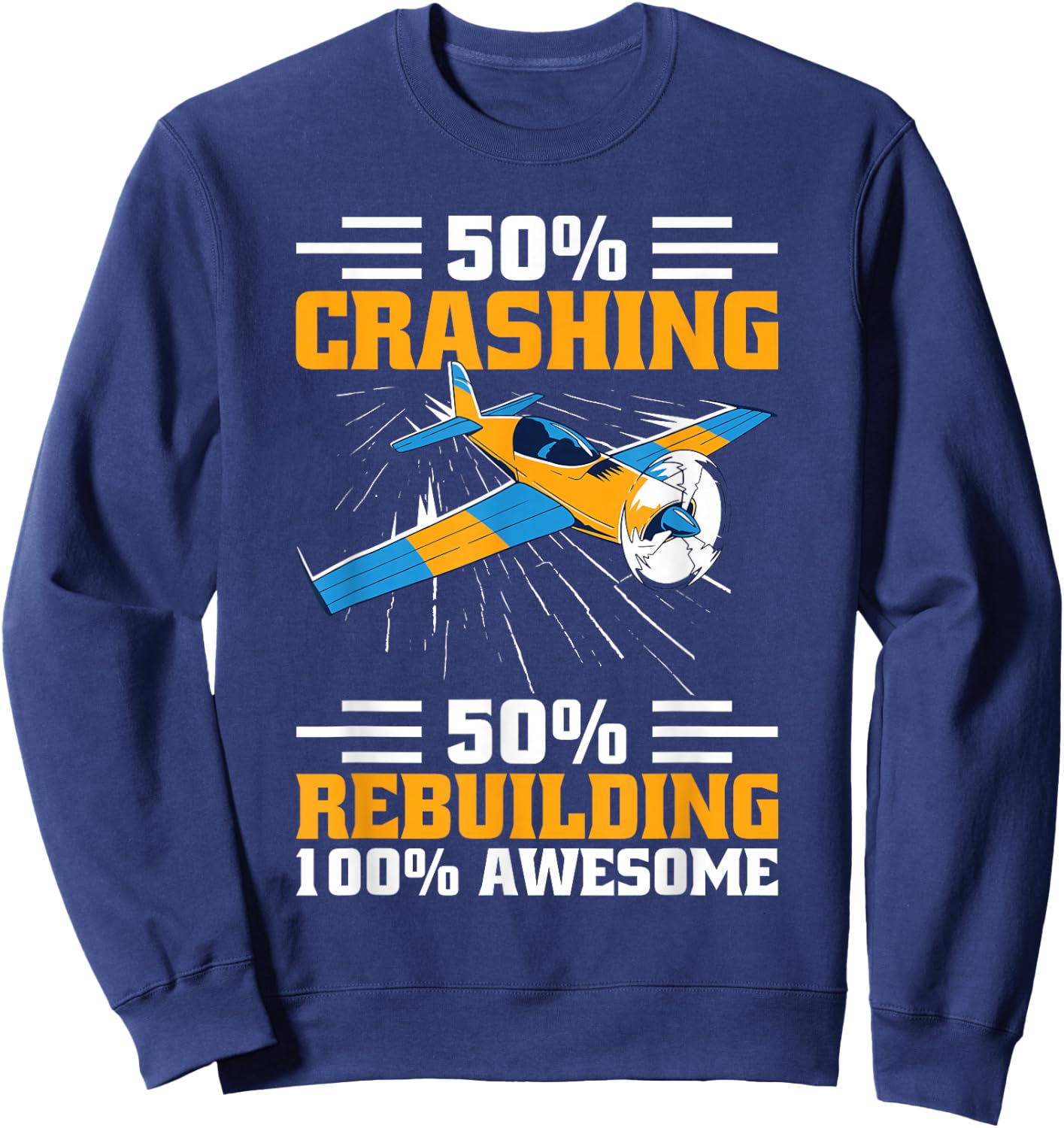 RC Aircraft Flyer Beginner RC Plane Model Test Pilot Sweatshirt - Sweatshirt | Navy