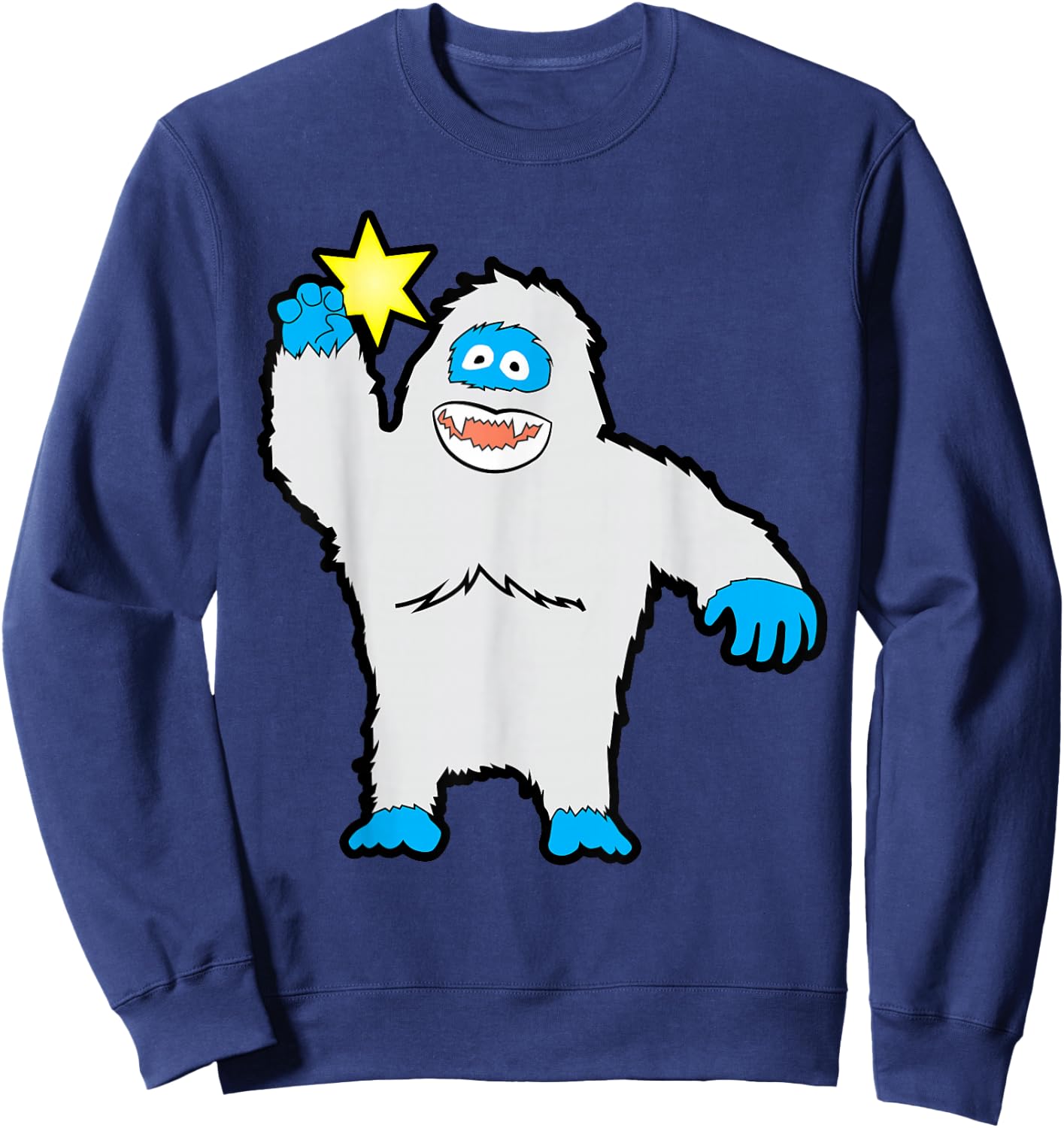Bigfoot Abominable Snowman Sasquatch Picking a Star Sweatshirt - Sweatshirt | Navy