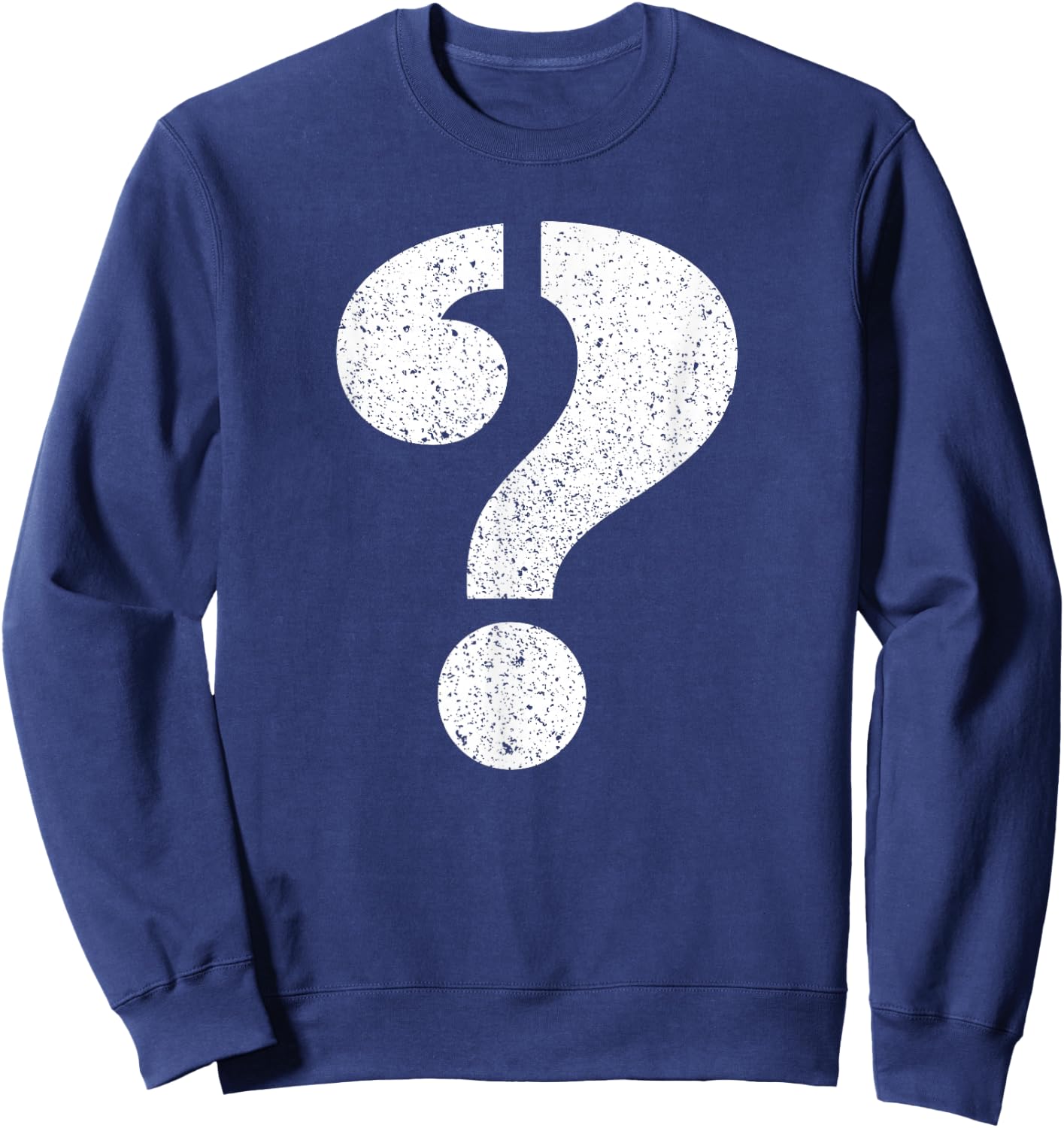 Question Mark Stenciled - Punctuation Funny Sweatshirt - Sweatshirt | Navy