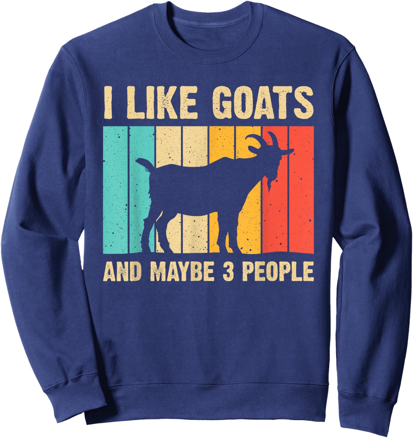 Funny Goat Art Women Kids Farming Goat Lover Stuff Sweatshirt - Sweatshirt | Navy