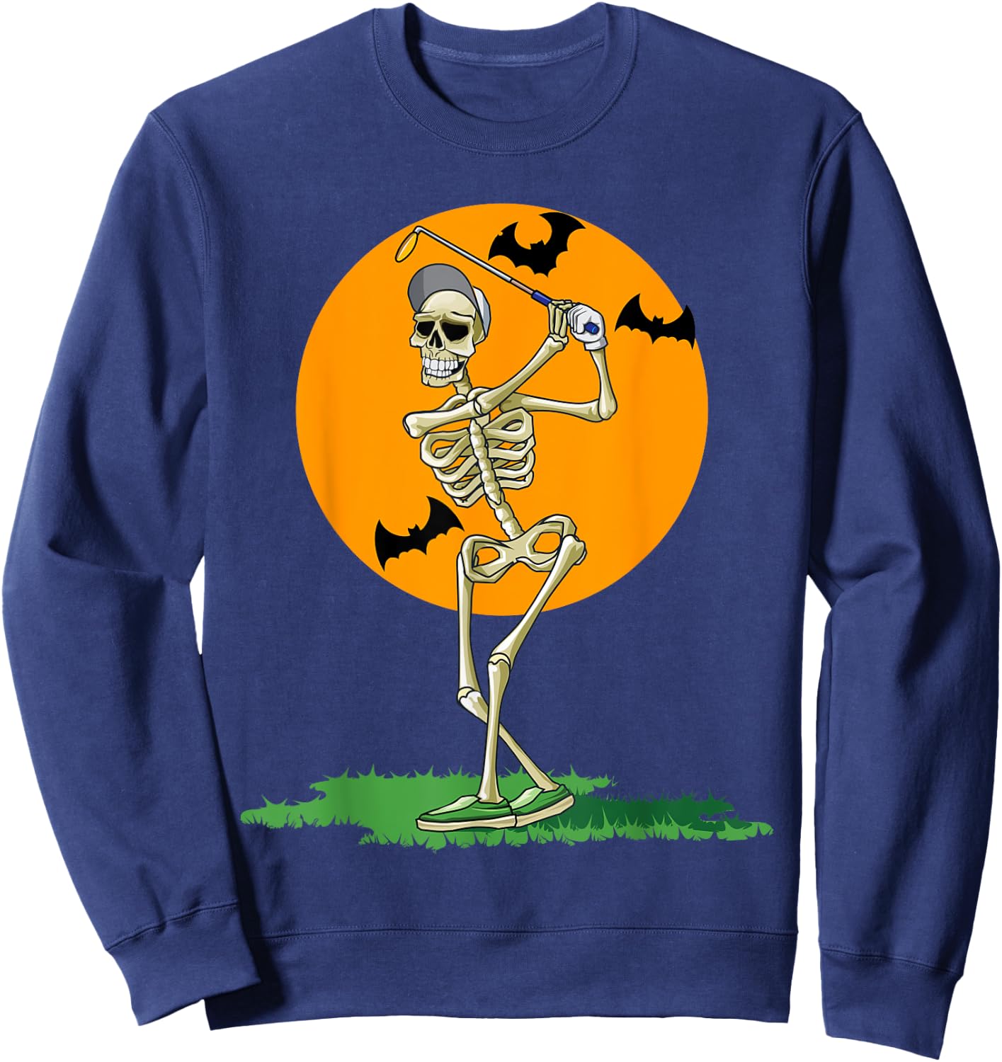 Golfing Skeleton Halloween Men Golf Halloween Golfer Sweatshirt - Sweatshirt | Navy