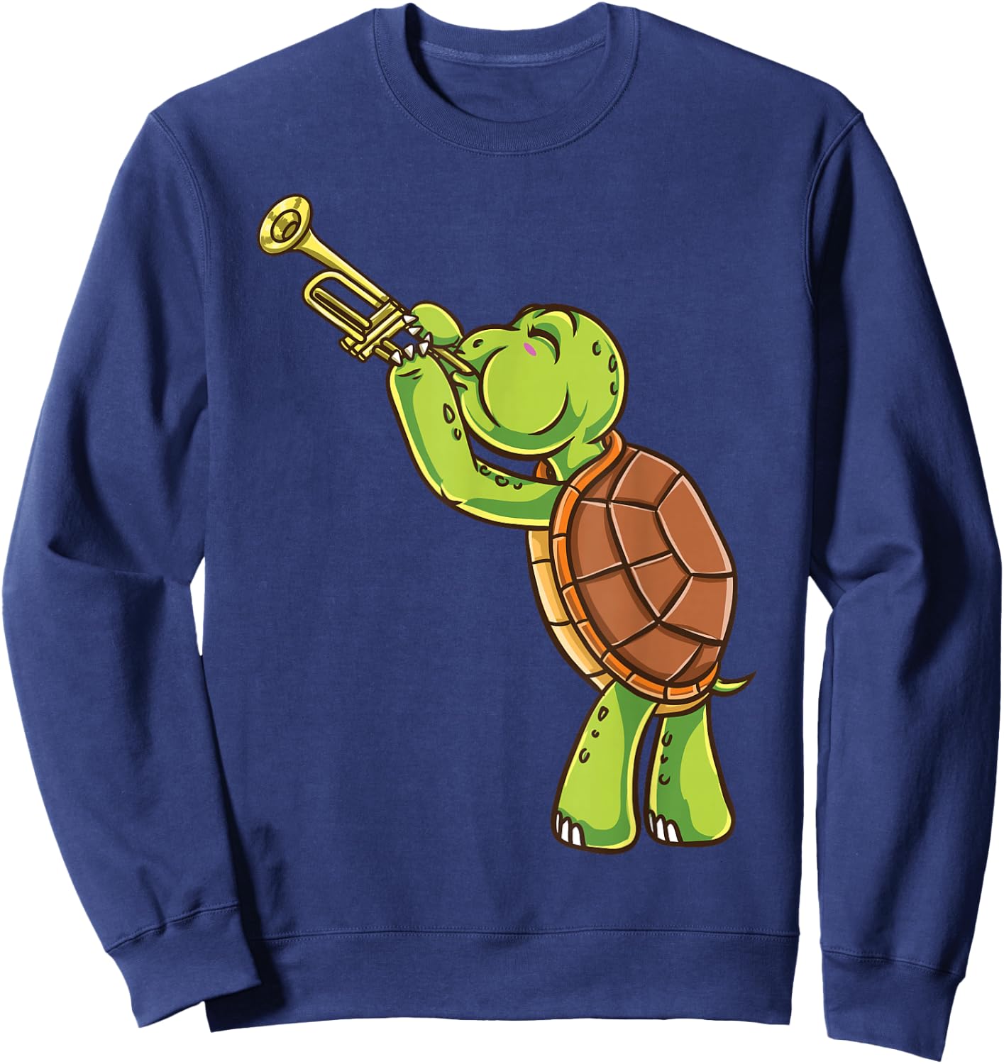 Turtle Playing Trumpet Sweatshirt - Sweatshirt | Navy