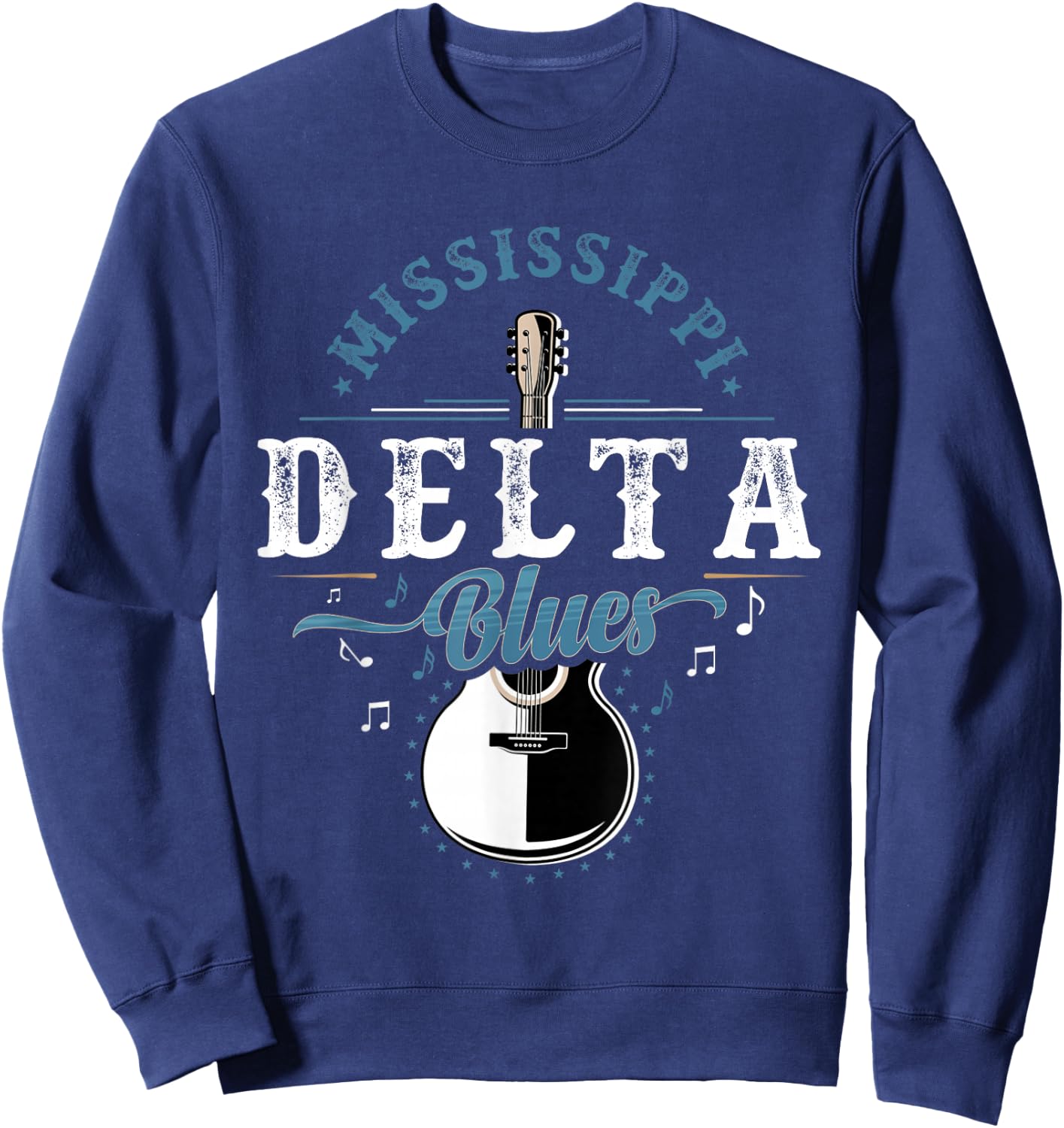 Blues Guitarist or Rock Music or Mississippi Delta Blues Sweatshirt - Sweatshirt | Navy
