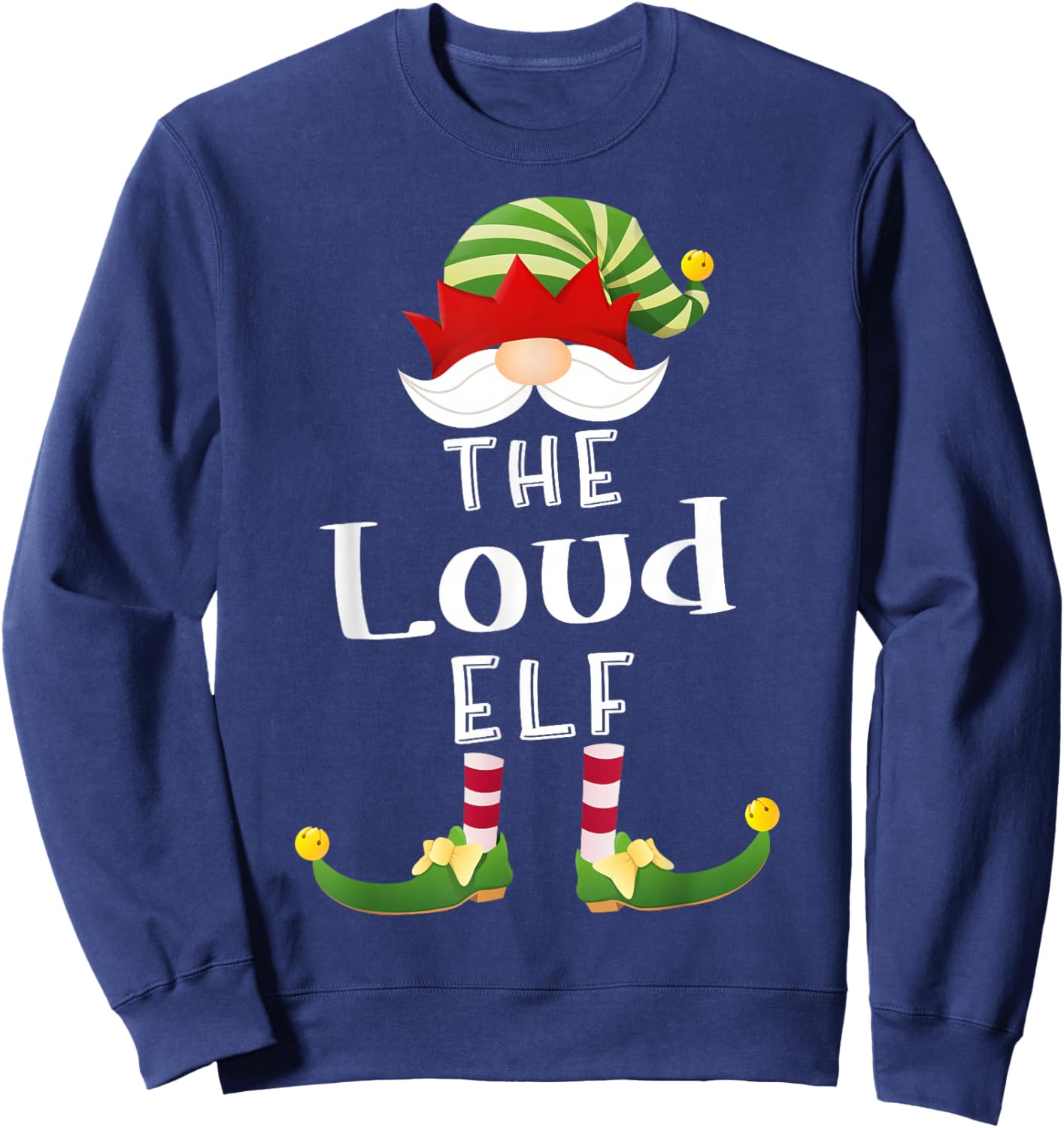 Loud Elf Group Christmas Funny Pajama Party Sweatshirt - Sweatshirt | Navy