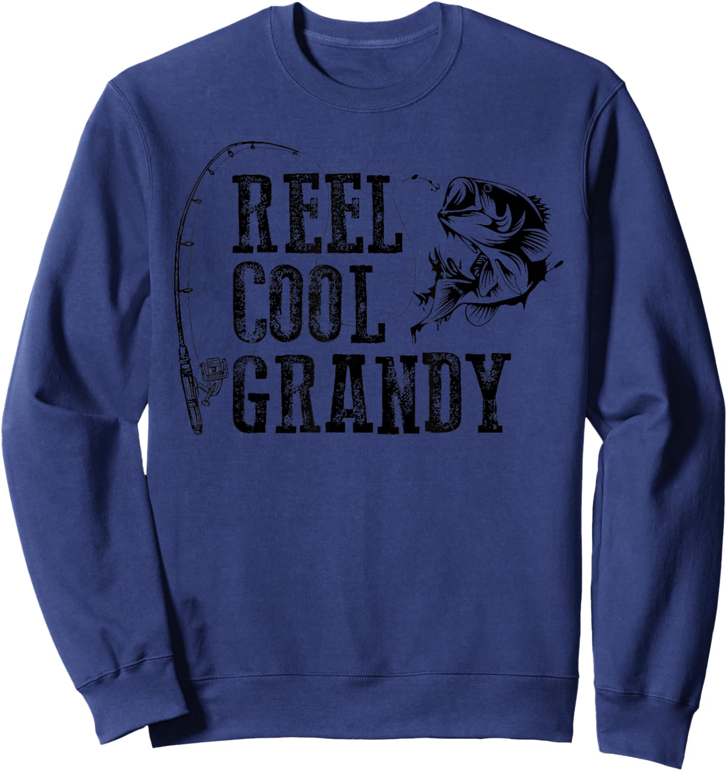 Grandy Fishing: Reel Cool Grandy Funny Gift Sweatshirt - Sweatshirt | Navy