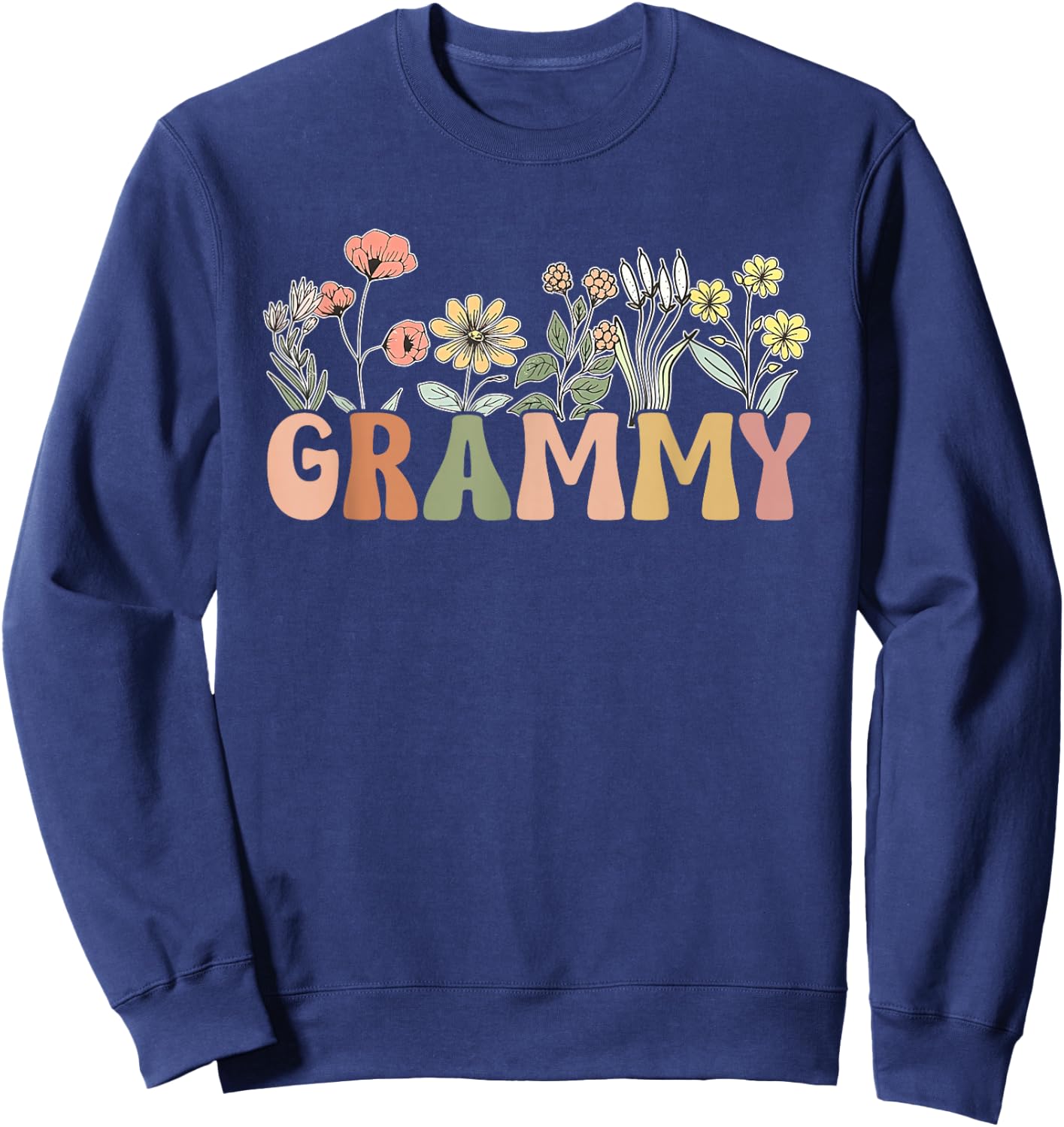 Grammy Wildflower Grandma Mother's Day Flower Florals Outfit Sweatshirt - Sweatshirt | Navy
