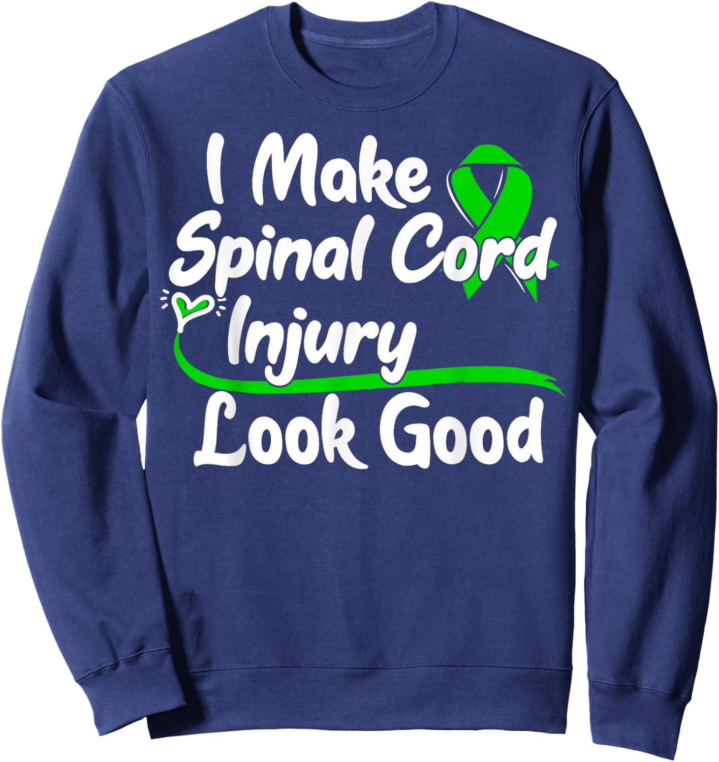 SCI Gift Spinal Cord Injury Awareness Ribbon Sweatshirt - Sweatshirt | Navy