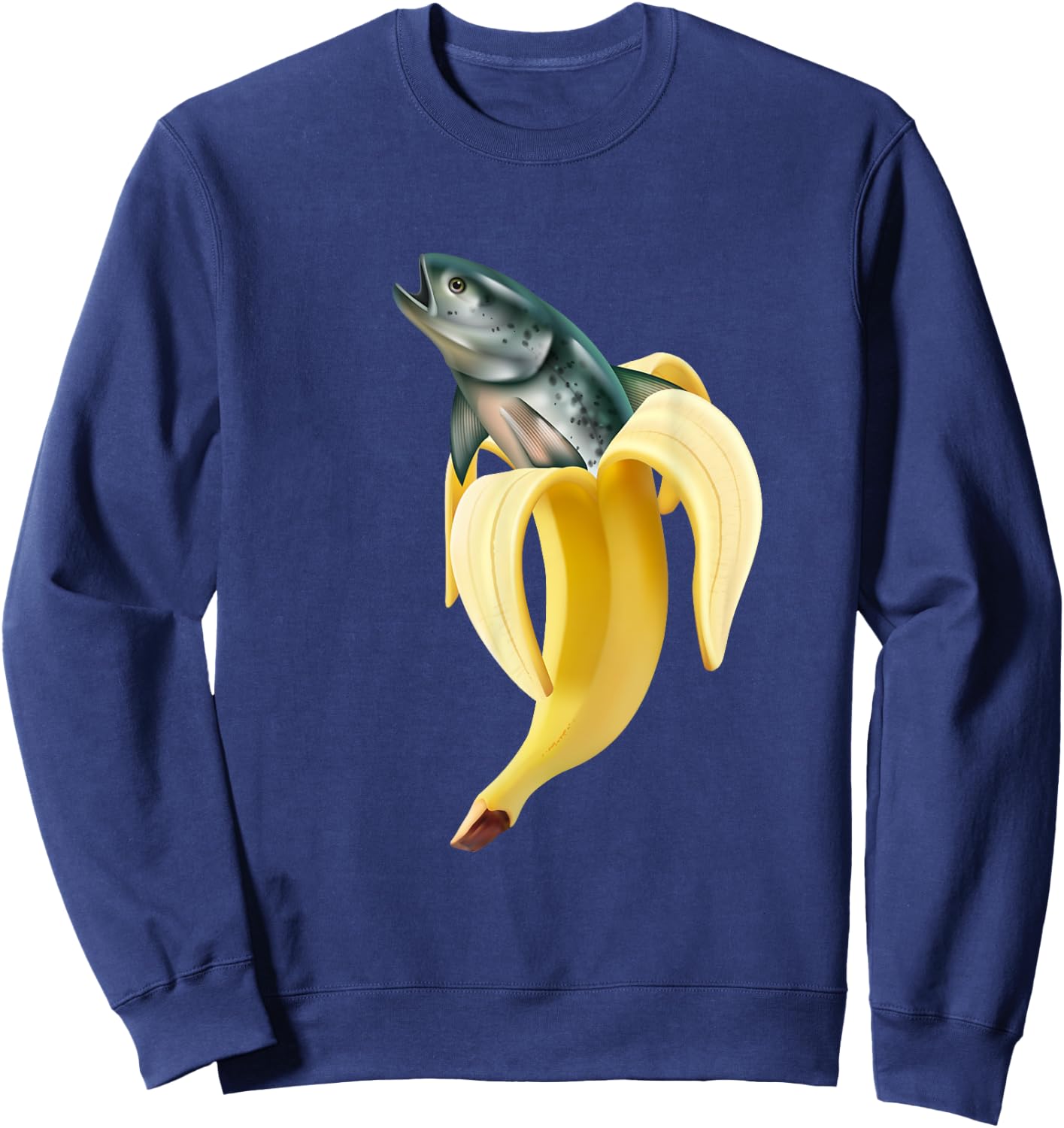 Fish In Banana Funny Fishing Fisherman Angler Fishing Sweatshirt - Sweatshirt | Navy
