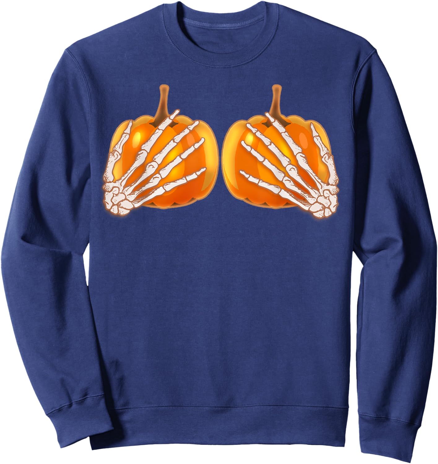 Save The Ta-Tas Breast Cancer Awareness Halloween Sweatshirt - Sweatshirt | Navy