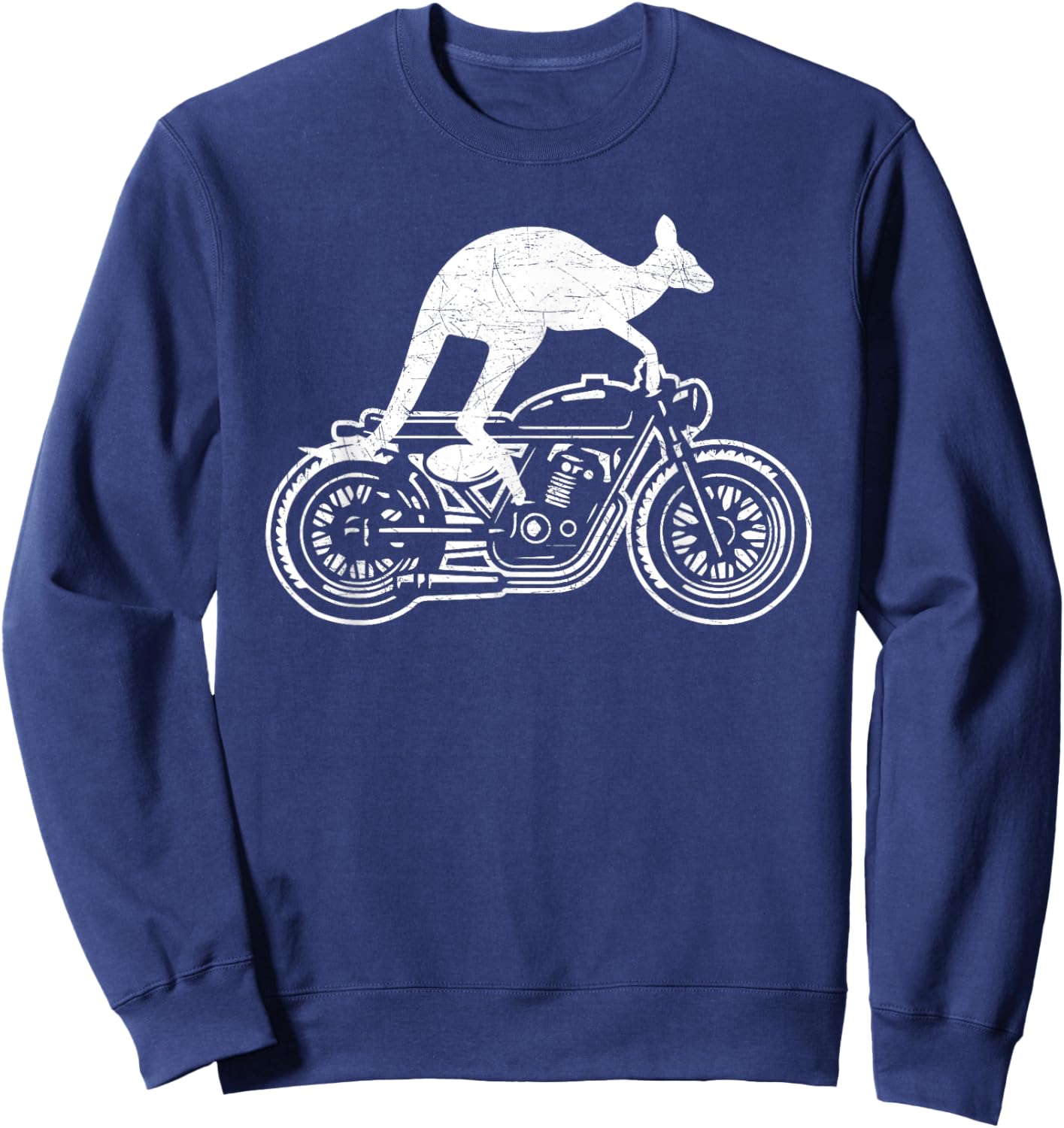 Kangaroo Riding Motorbike Australia Motorcycle Bikers Funny Sweatshirt - Sweatshirt | Navy