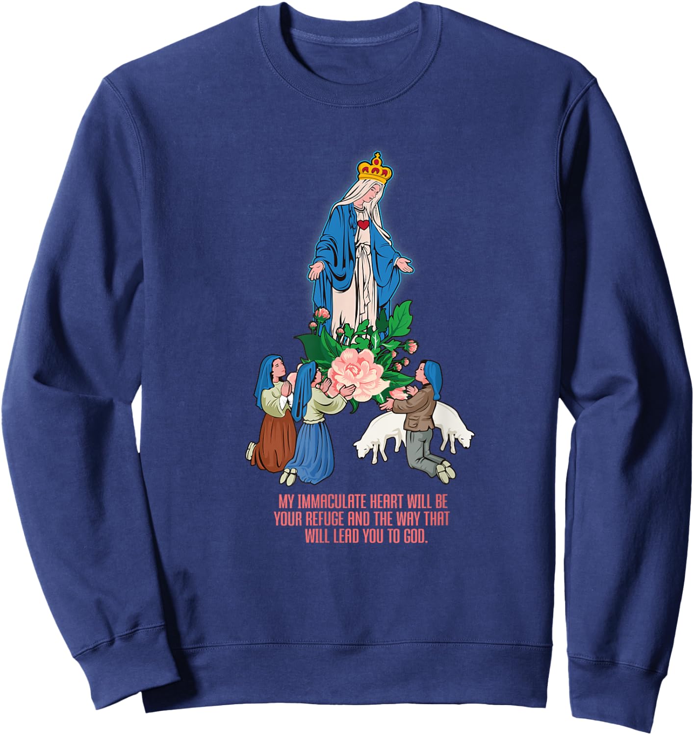 Our Lady of Fatima. Virgin Mary Sweatshirt - Sweatshirt | Navy