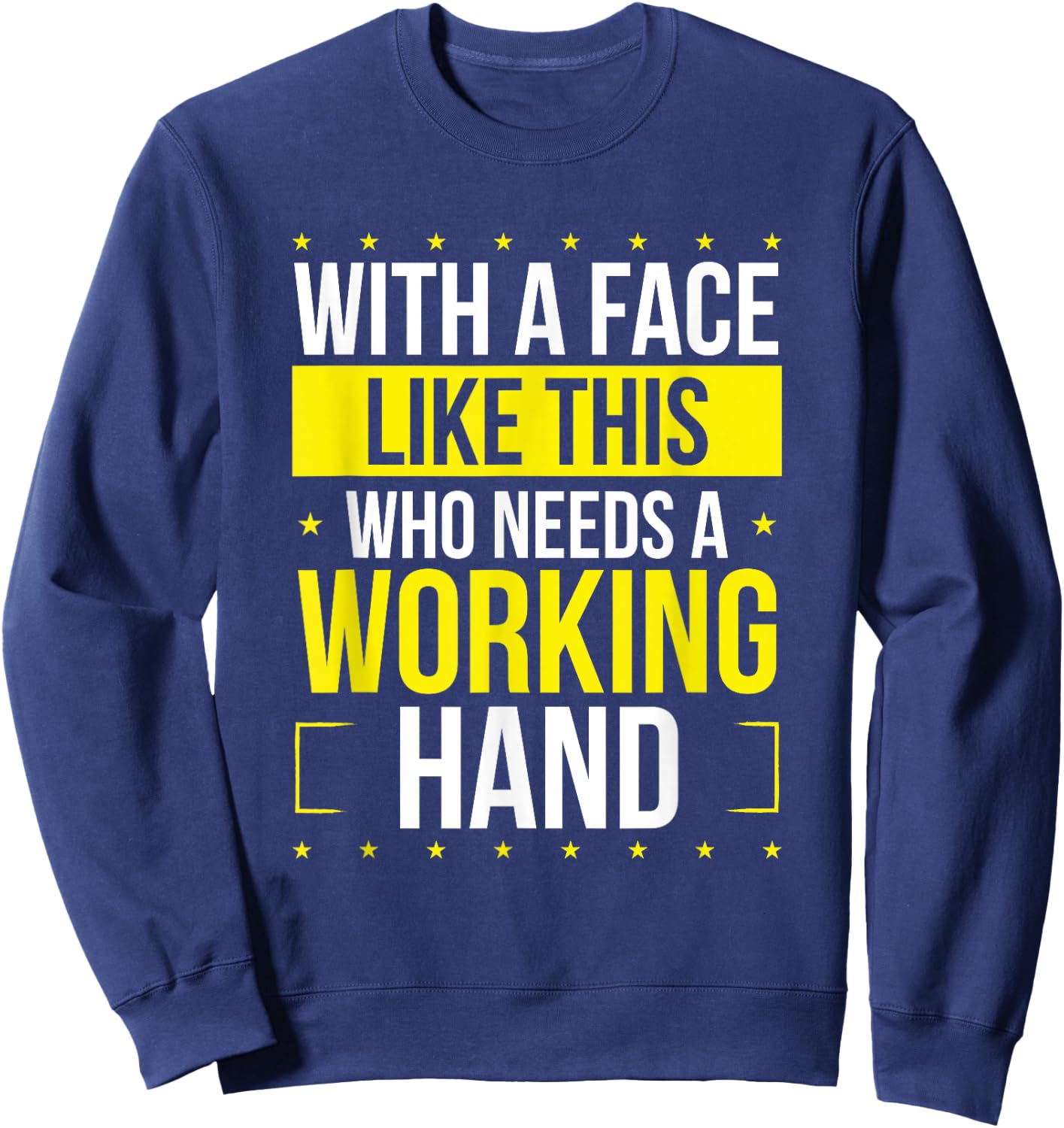 Broken Hand Survivor Funny Hand Broken Surgery Humor Sweatshirt - Sweatshirt | Navy
