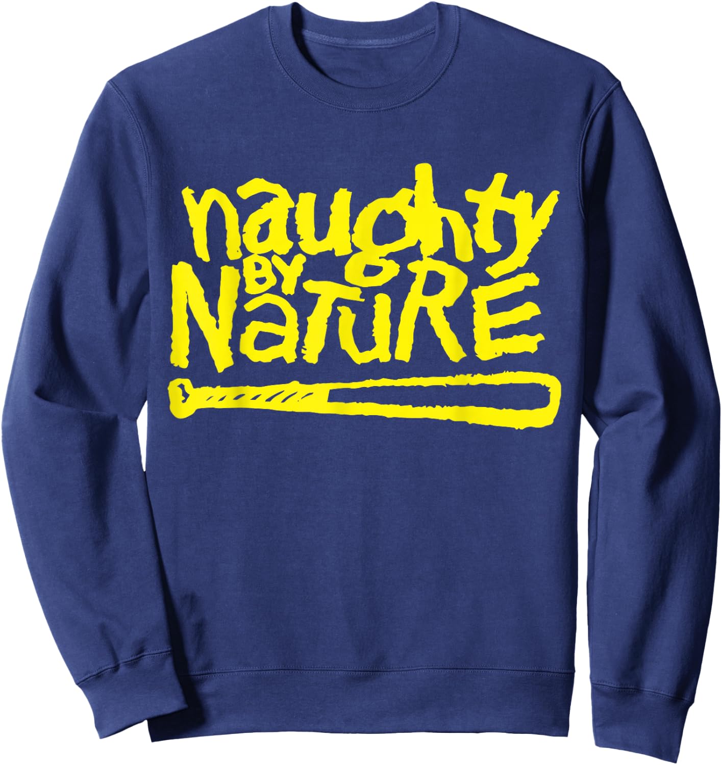 Naughty By Nature – Yellow Logo Black Sweatshirt - Sweatshirt | Navy