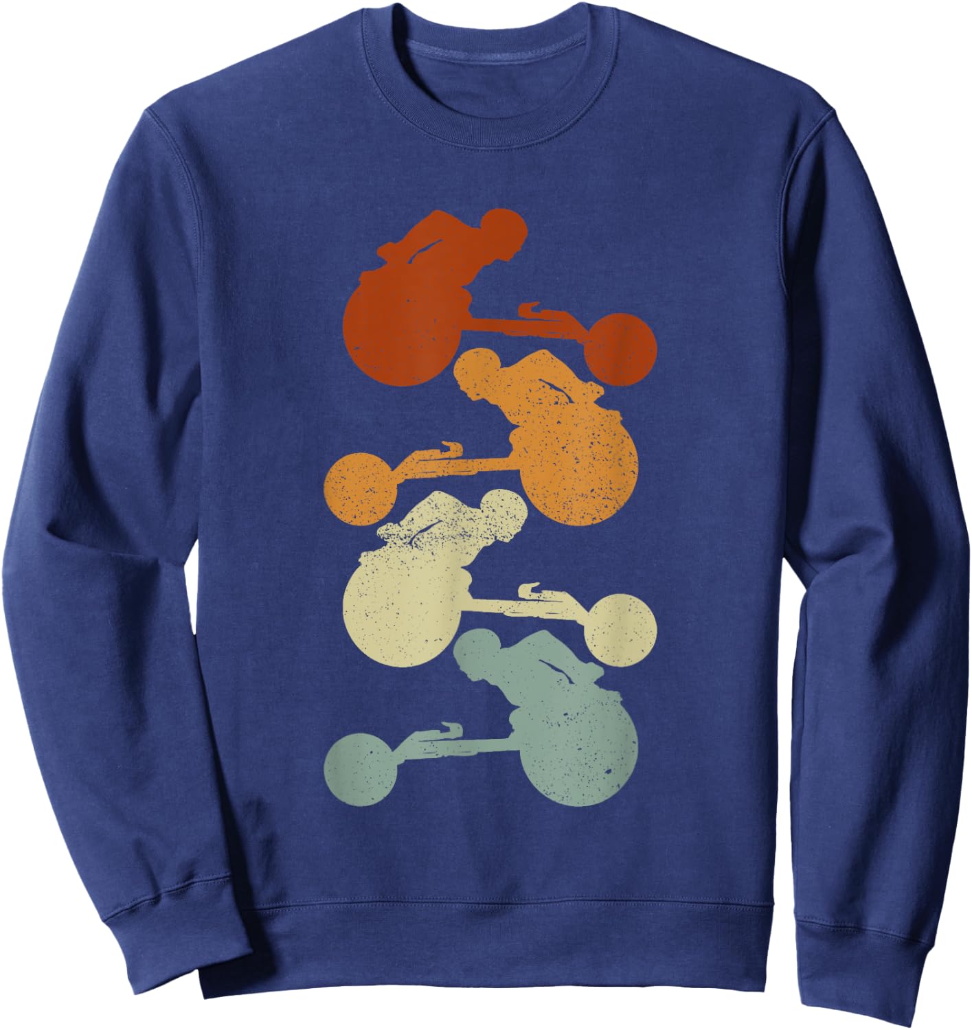 Wheelchair Marathoner Retro Colors - Wheelchair Racing Sweatshirt - Sweatshirt | Navy