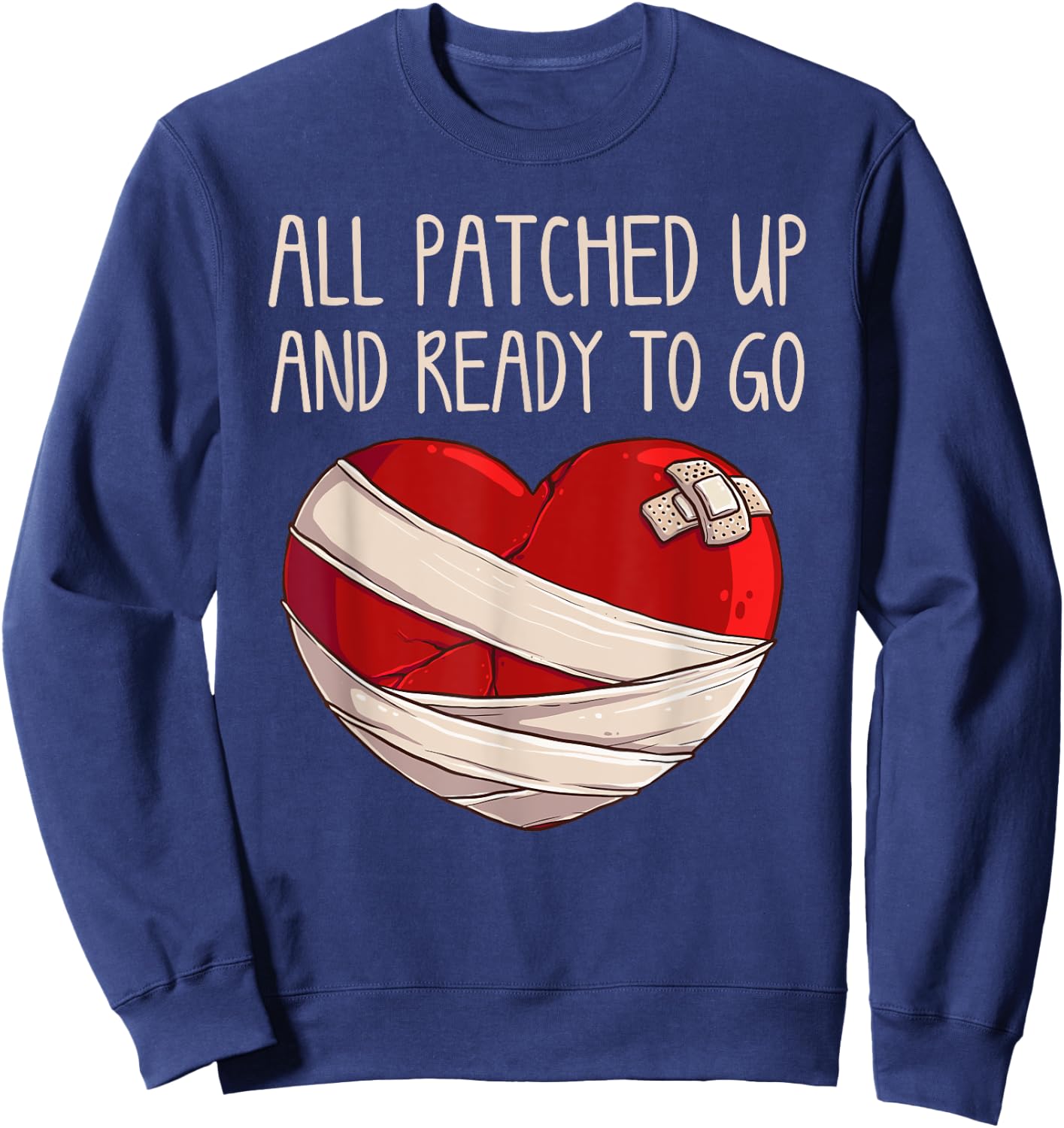 Cool Open Heart Surgery Art Women Recovery Survivor Sweatshirt - Sweatshirt | Navy